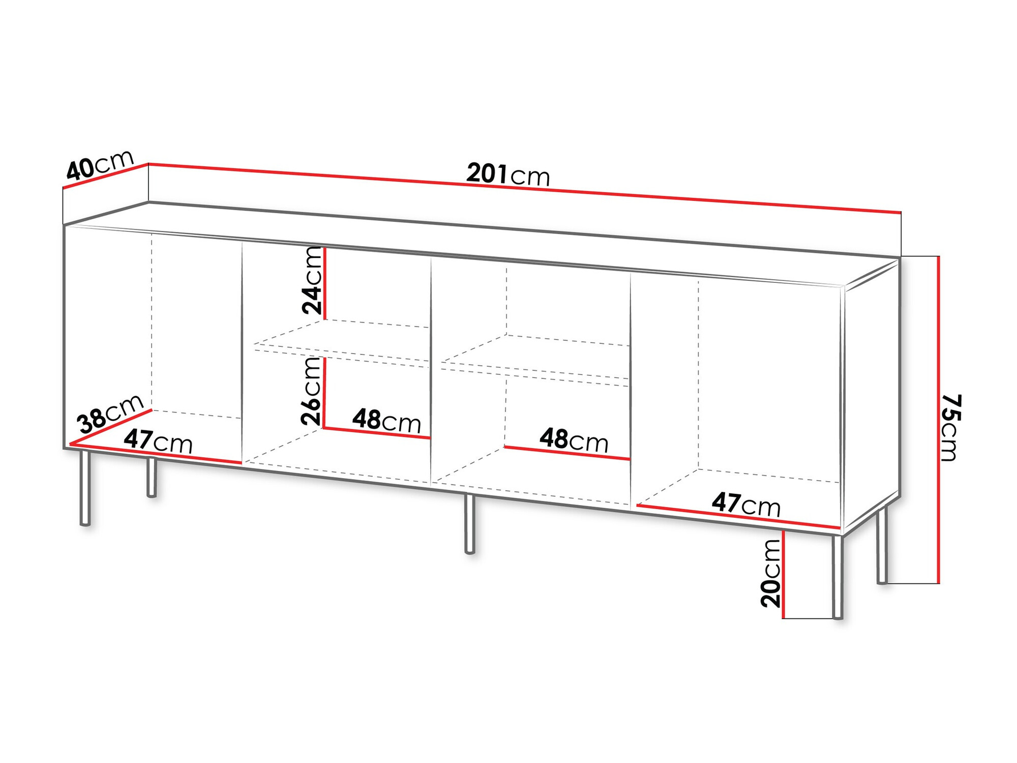 Dressoir Tolfelo 101 (Zwart)