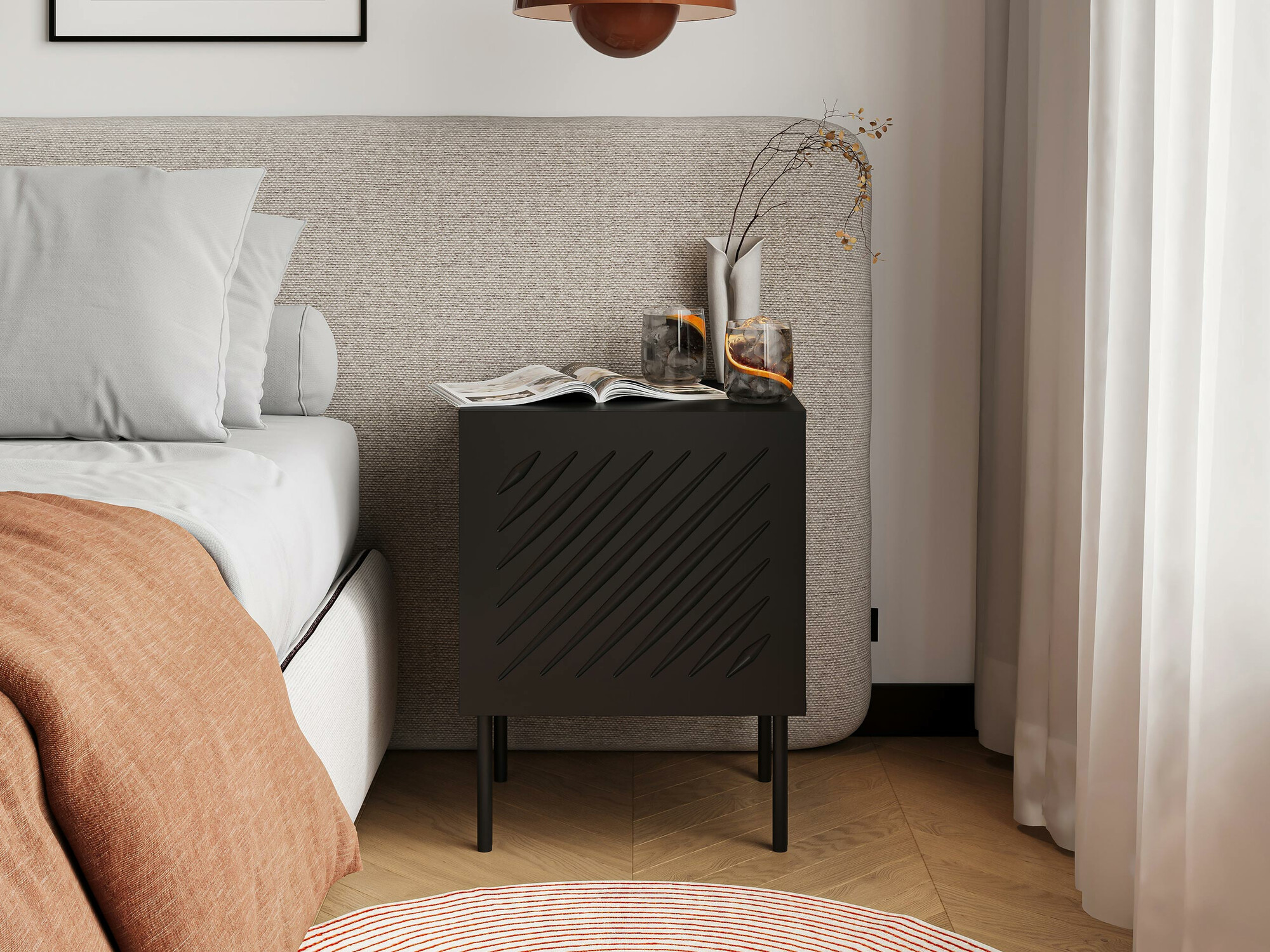 Een set nachtkastjes Tolfelo 104 (Zwart)