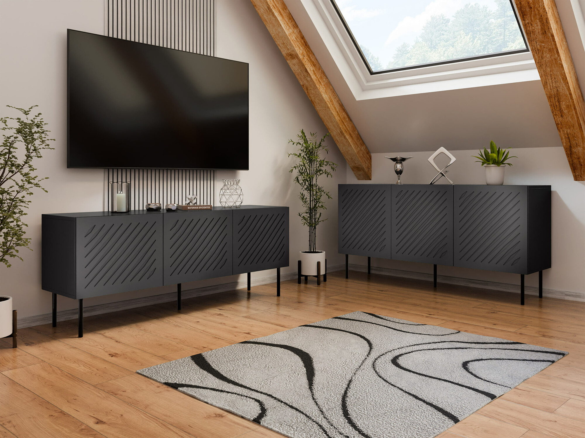 TV-meubel Tolfelo 102 (Zwart)