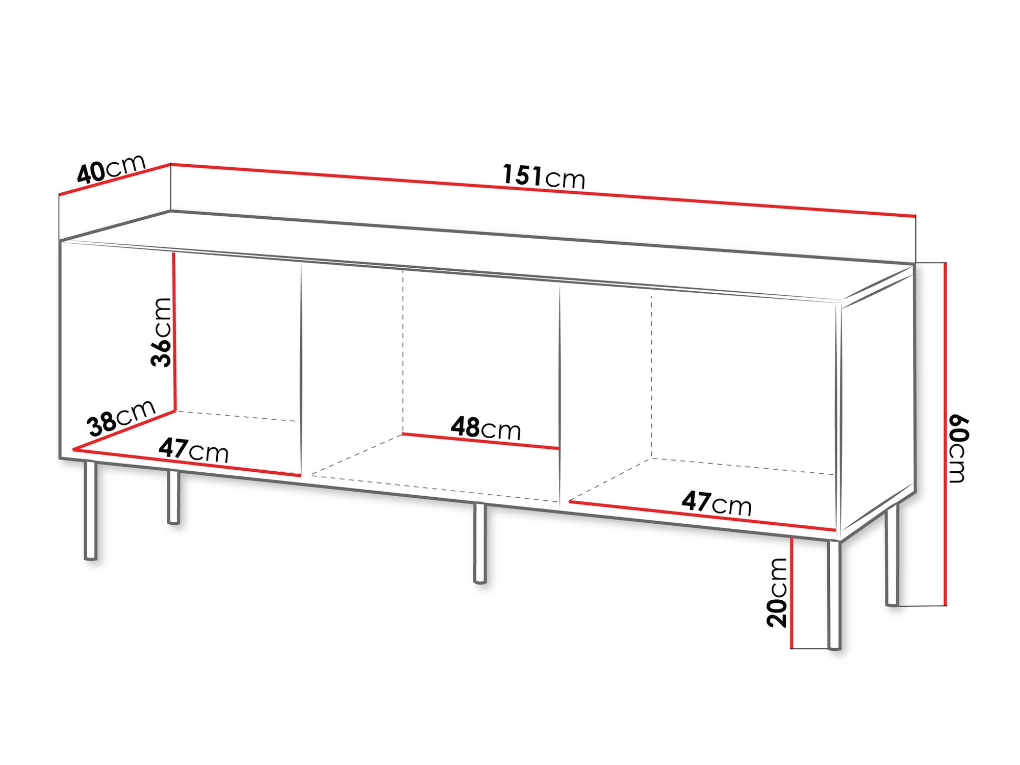 TV-meubel Tolfelo 102 (Zwart)
