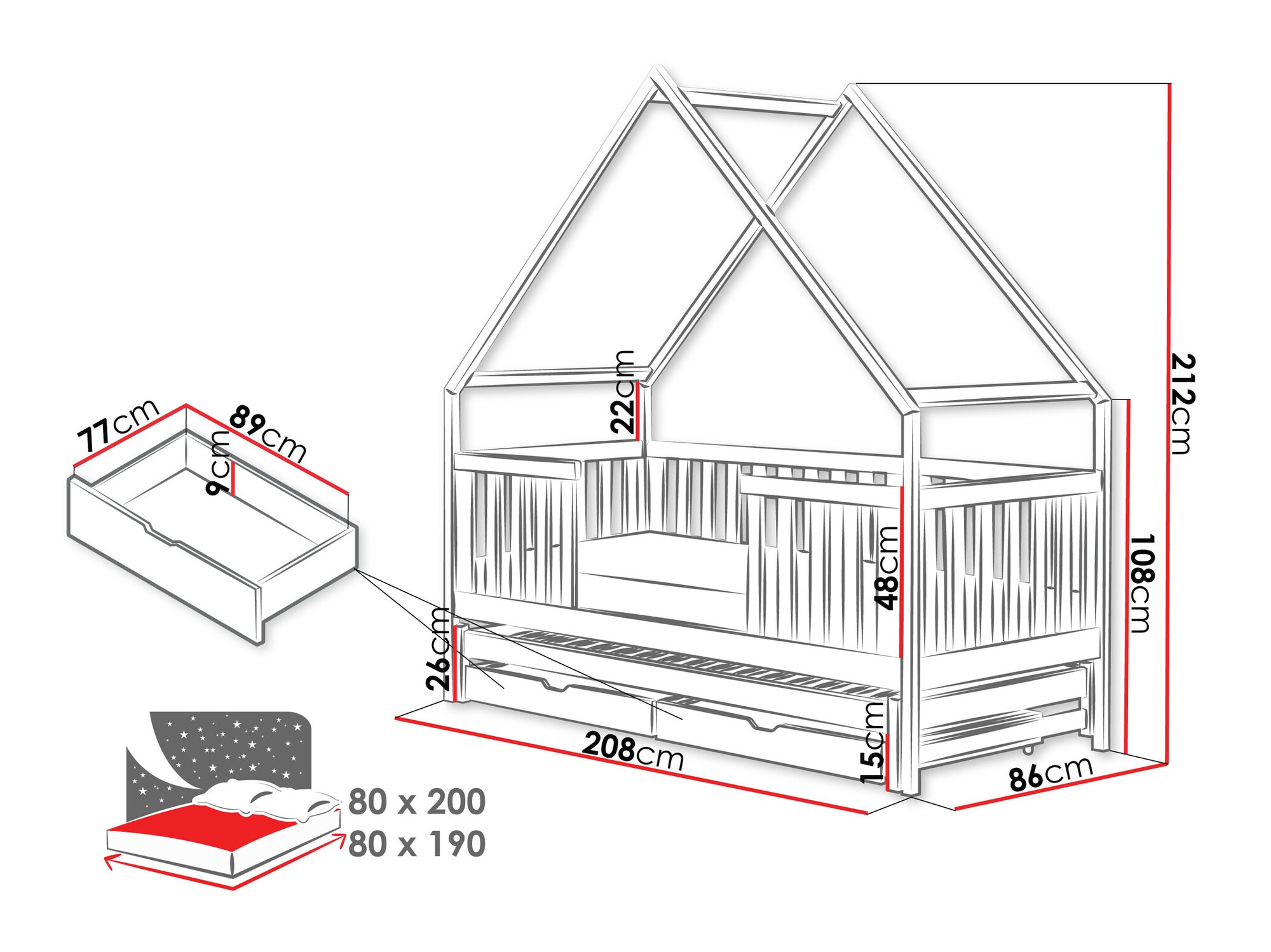 Bed Vista 115 (Grenen)
