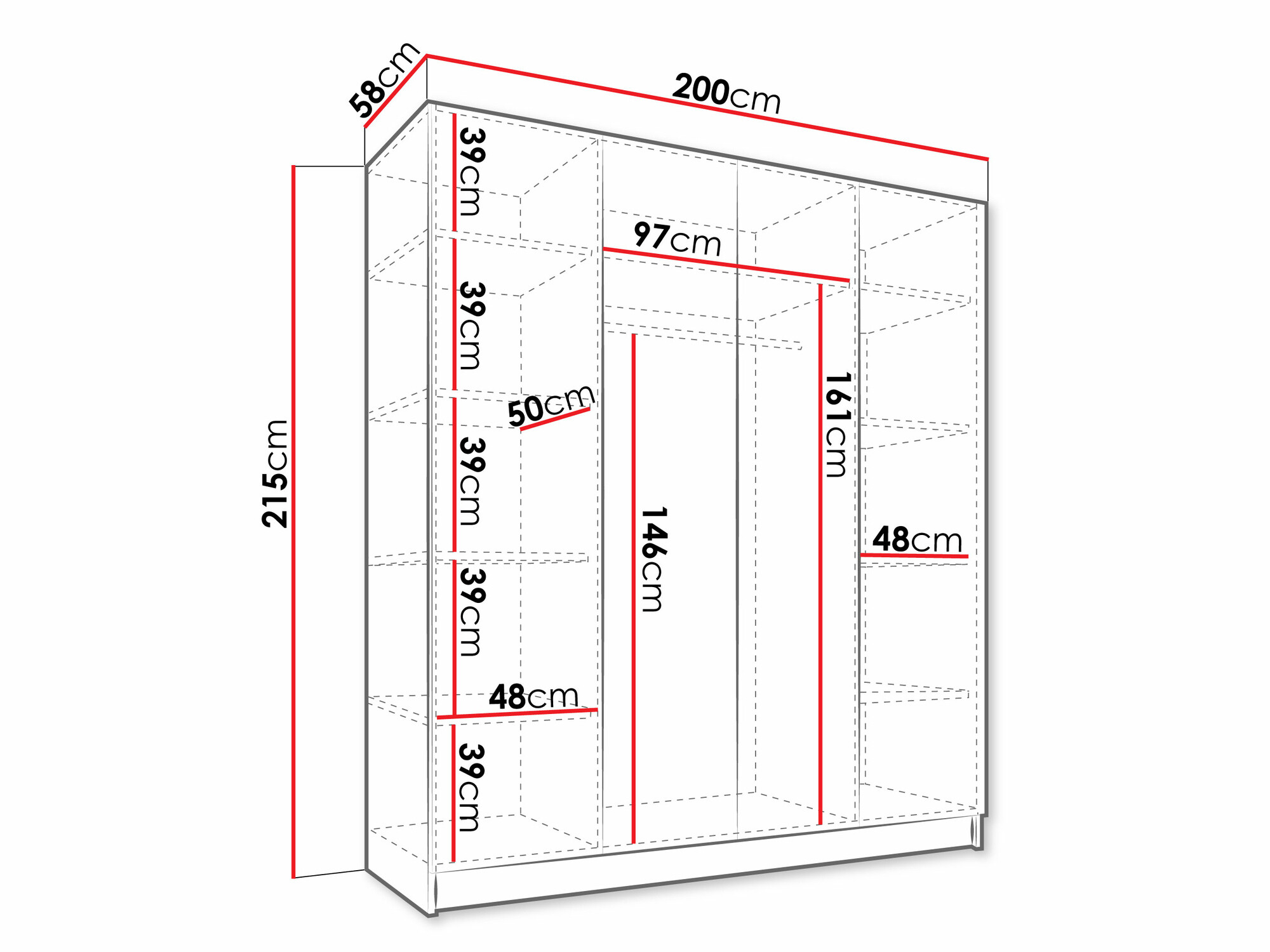 Kledingkast Closico Navor I (Kasjmier + Gouden)