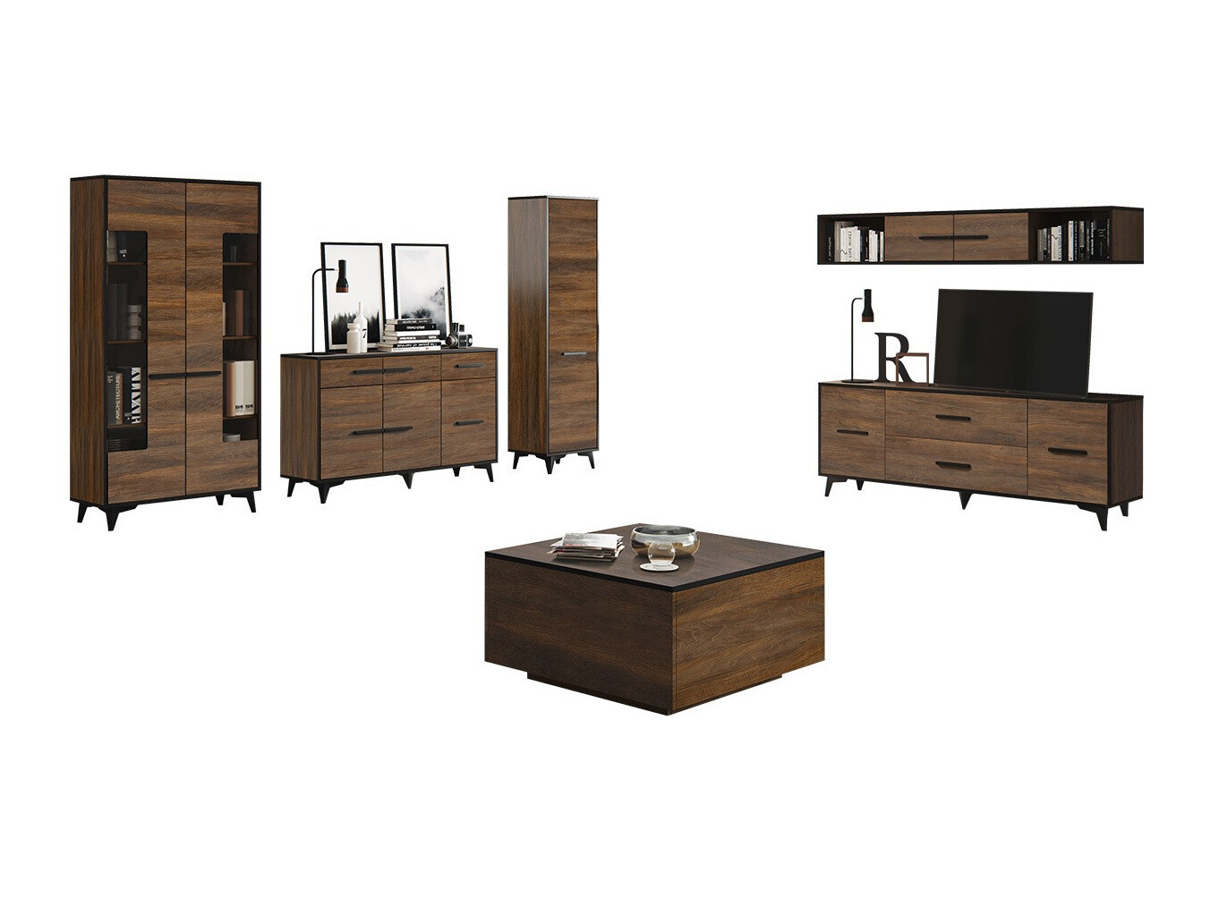 Woonkamerset Avimora 112 (Notenhout)