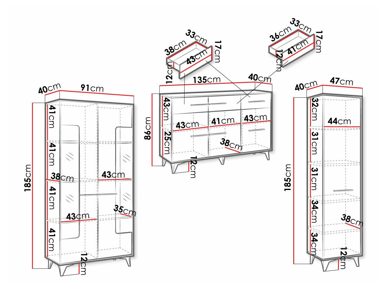 Woonkamerset Avimora 113 (Notenhout)