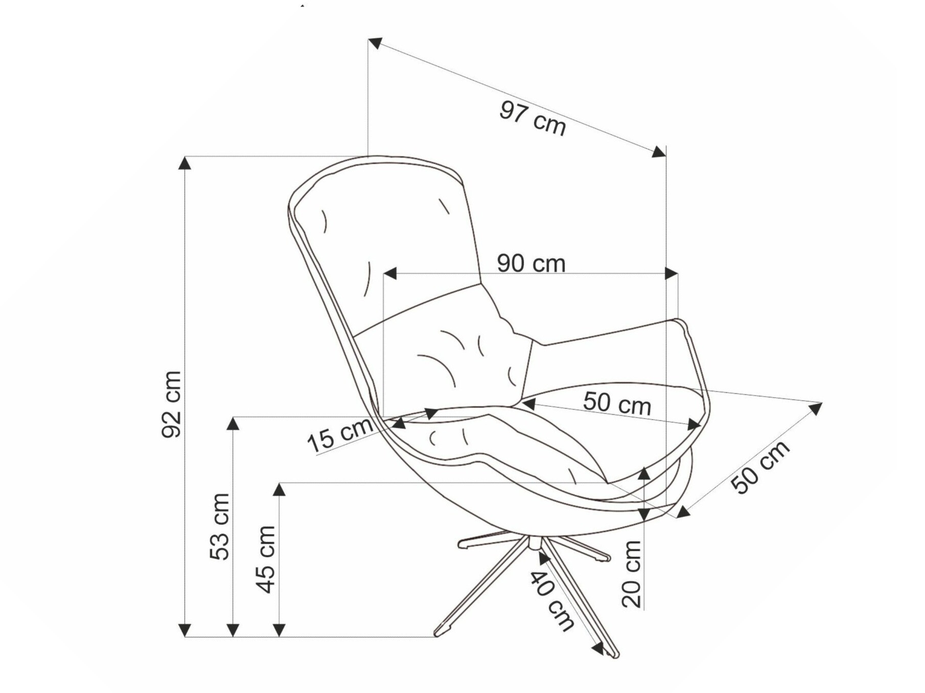 Fauteuil Houston 1846 (Beige)