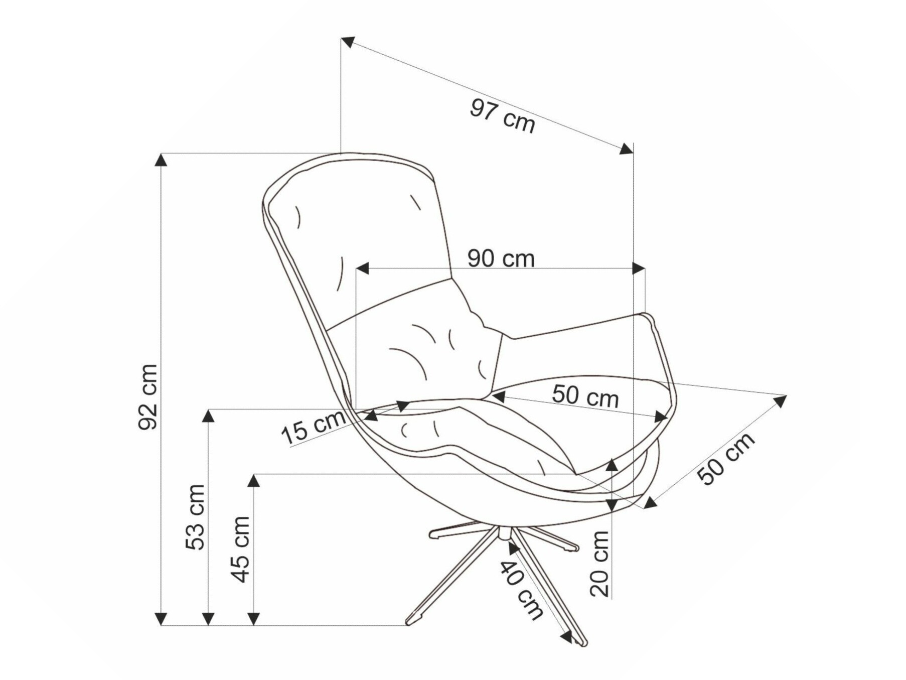 Fauteuil Houston 1846 (Oranje)