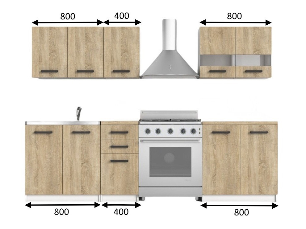 Keukenset Mandeville 240 (Sonoma eik)