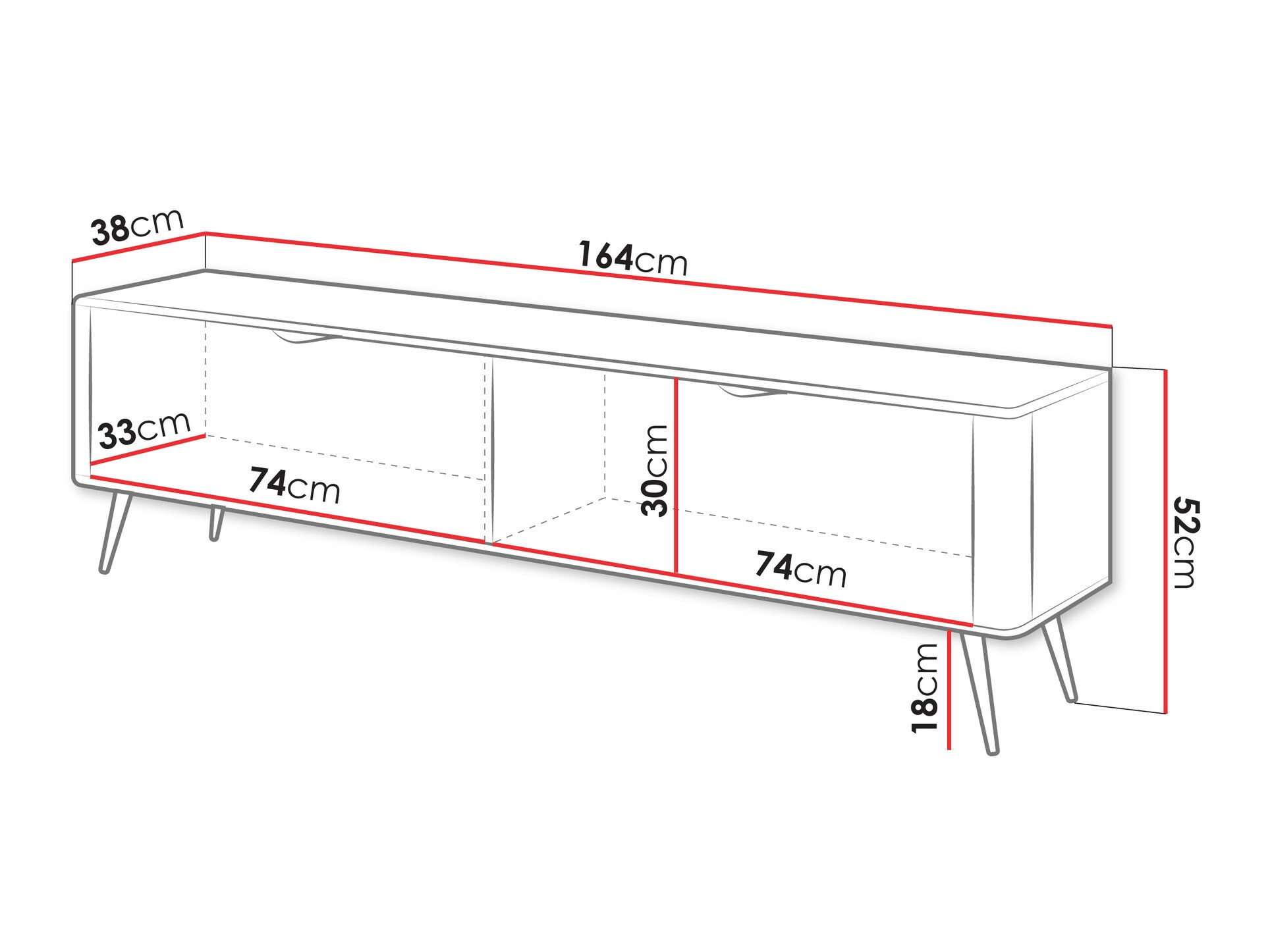 TV-meubel Versoe 104 (Grafiet)