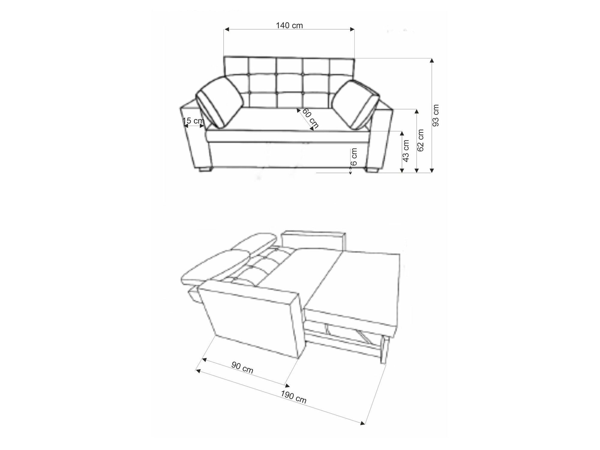 Slaapbank Houston 1847 (Grijs)
