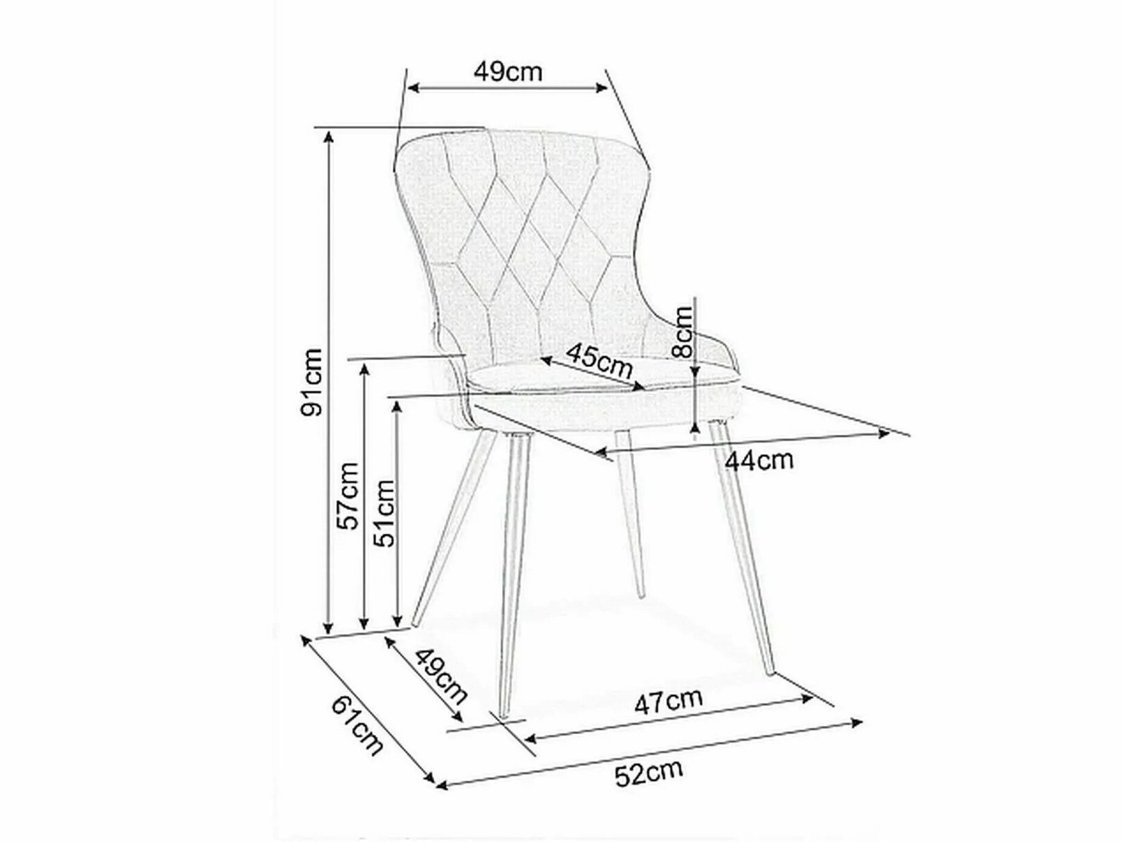 Stoel Detroit 524 (Zwart)