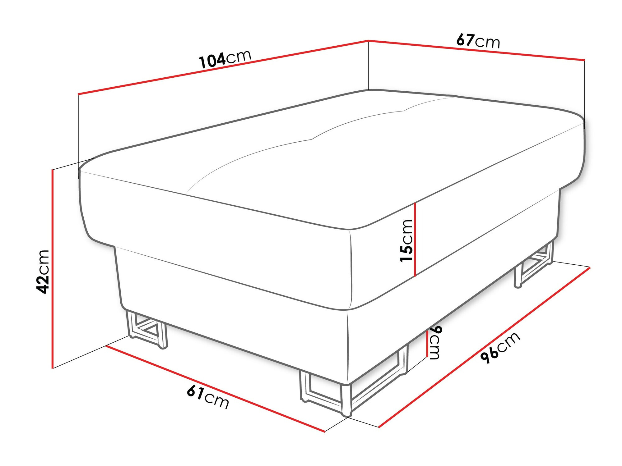 Gestoffeerde hocker Comfivo 238 (Manila 16)