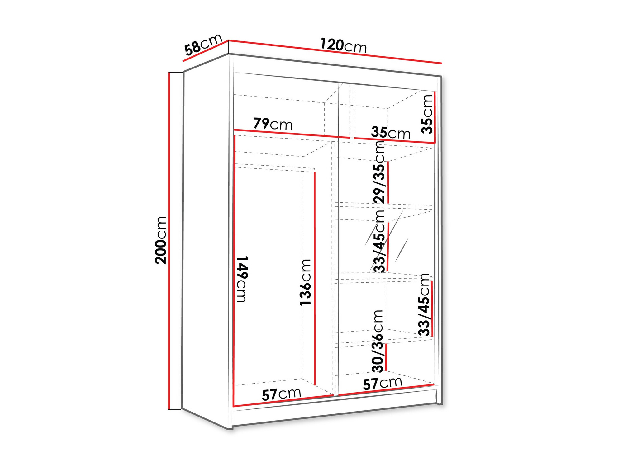 Kledingkast Closico Fornix III (Wit)