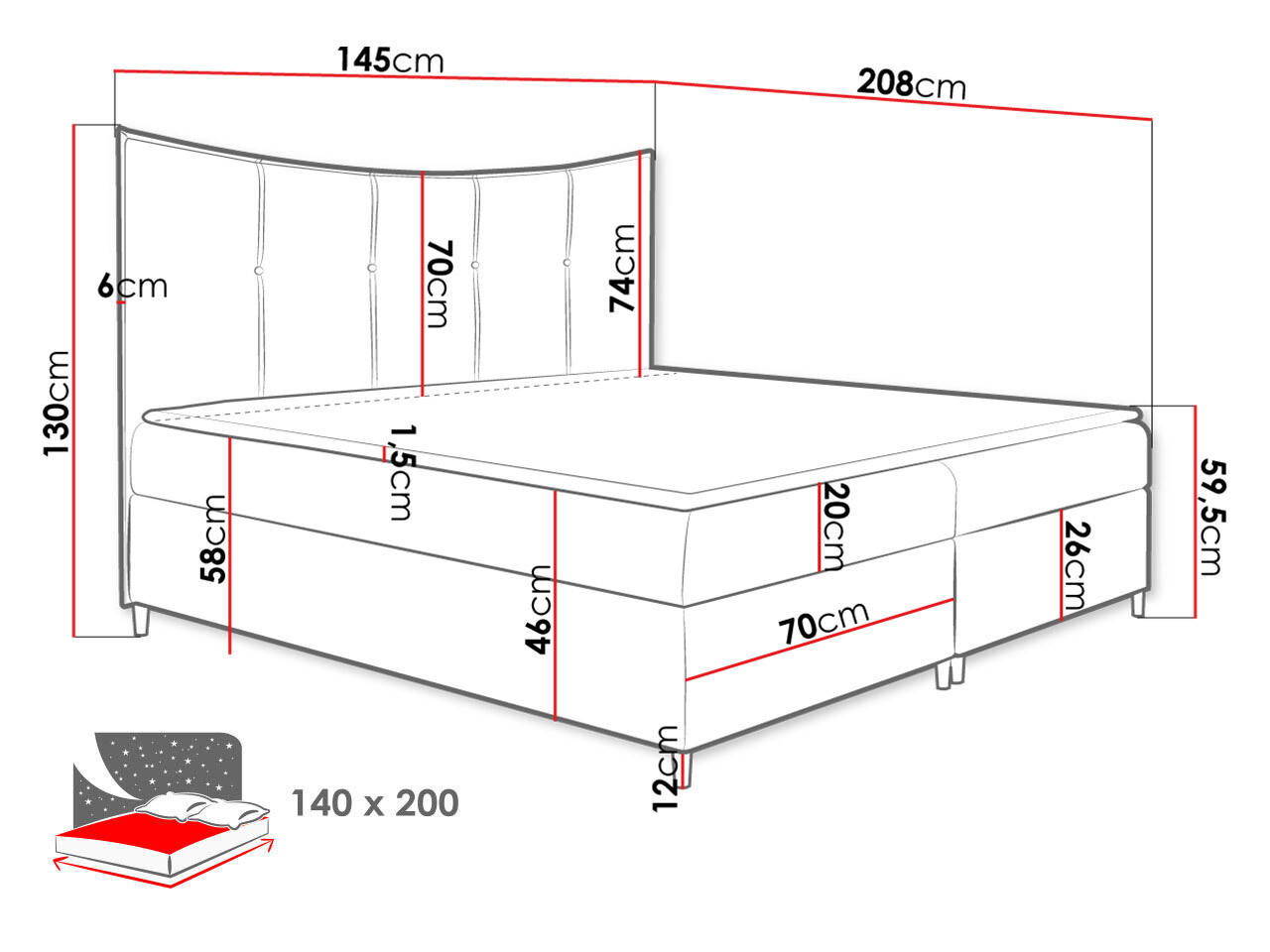 Boxspring Fons I (Fresh 9)