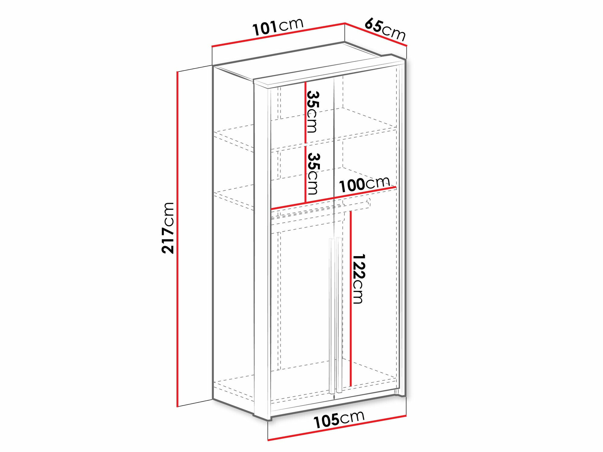 Kledingkast Calcalo 100 (Groen)