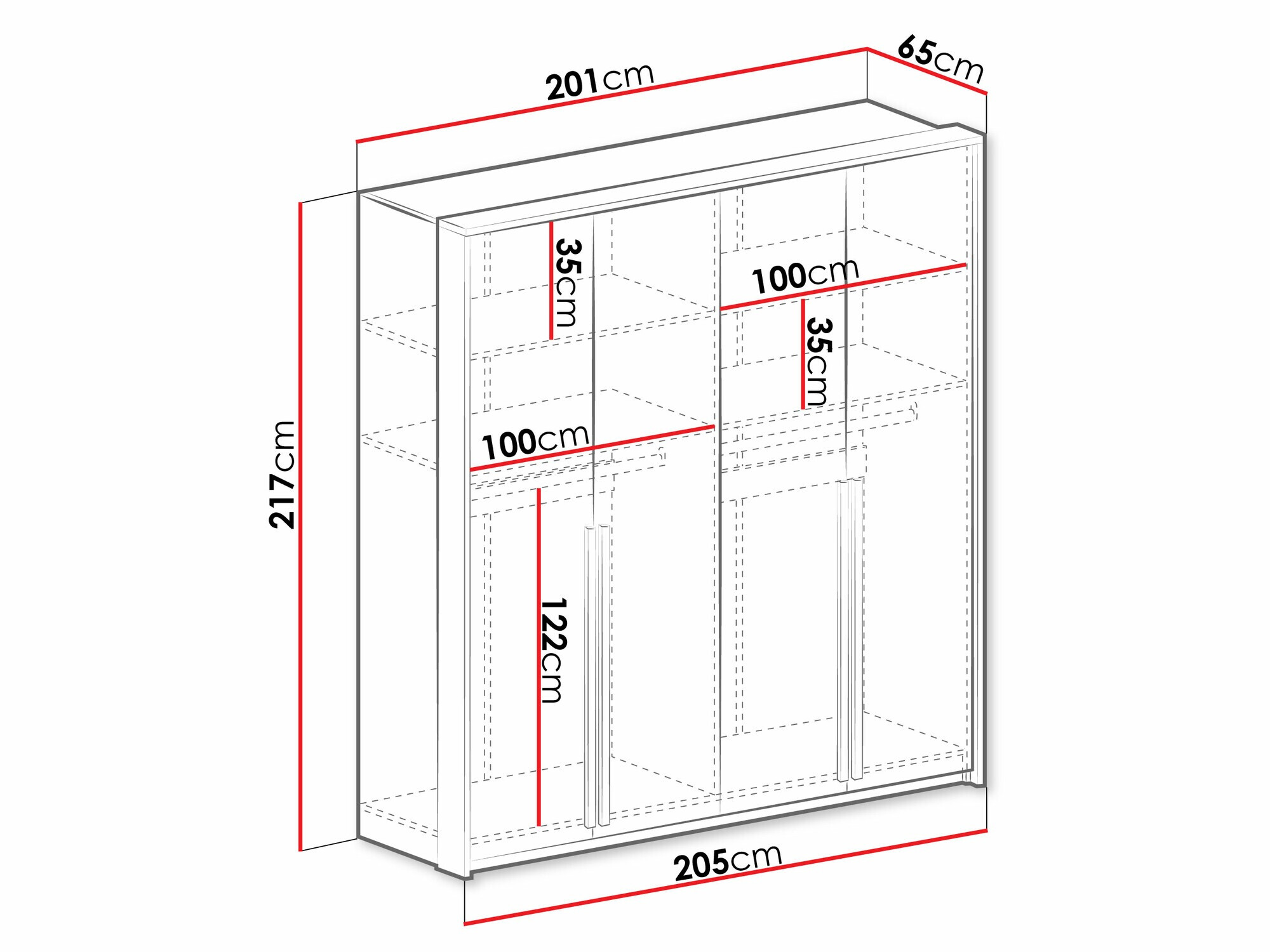 Kledingkast Calcalo 101 (Beige)