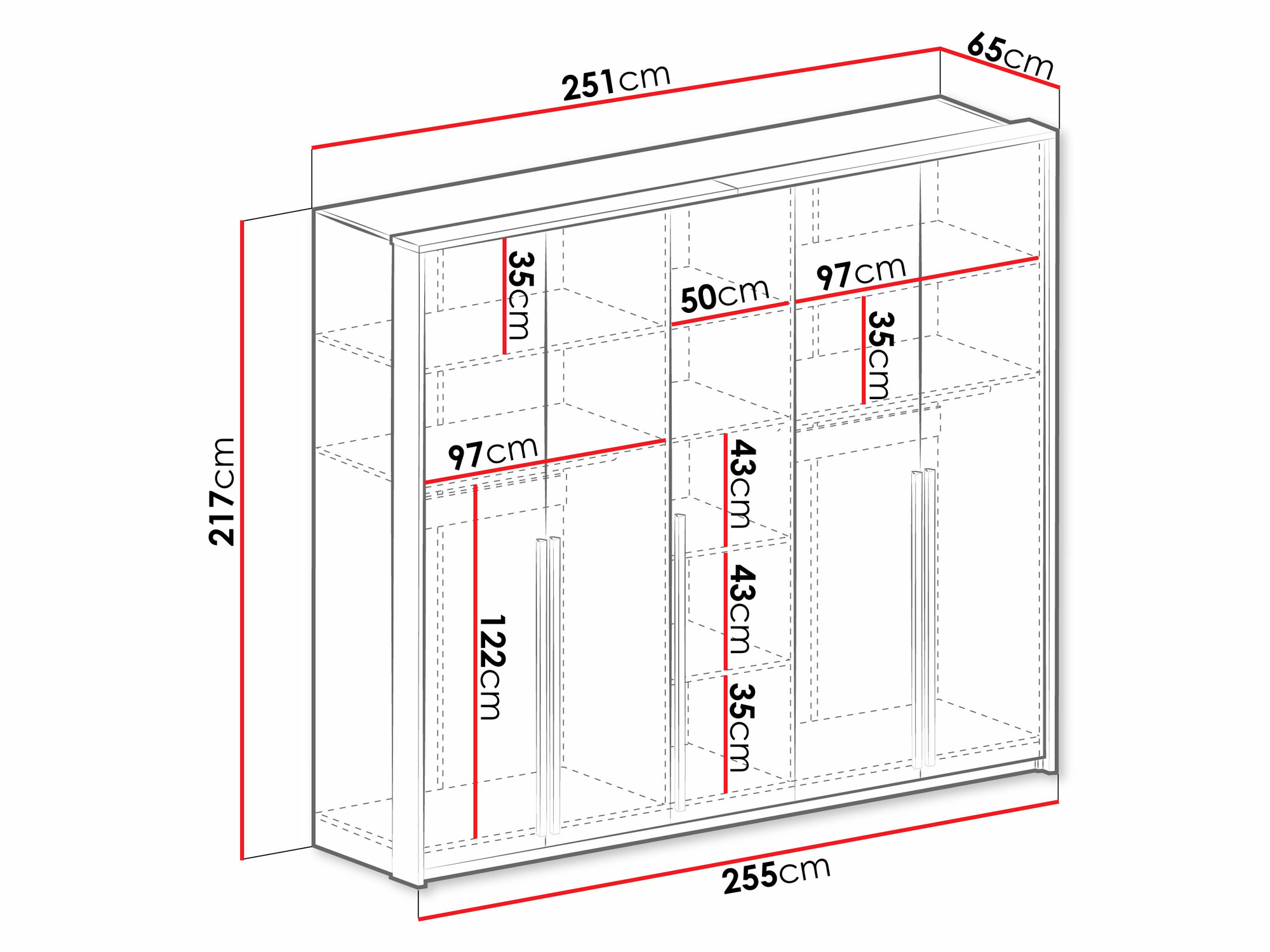Kledingkast Calcalo 102 (Wit)