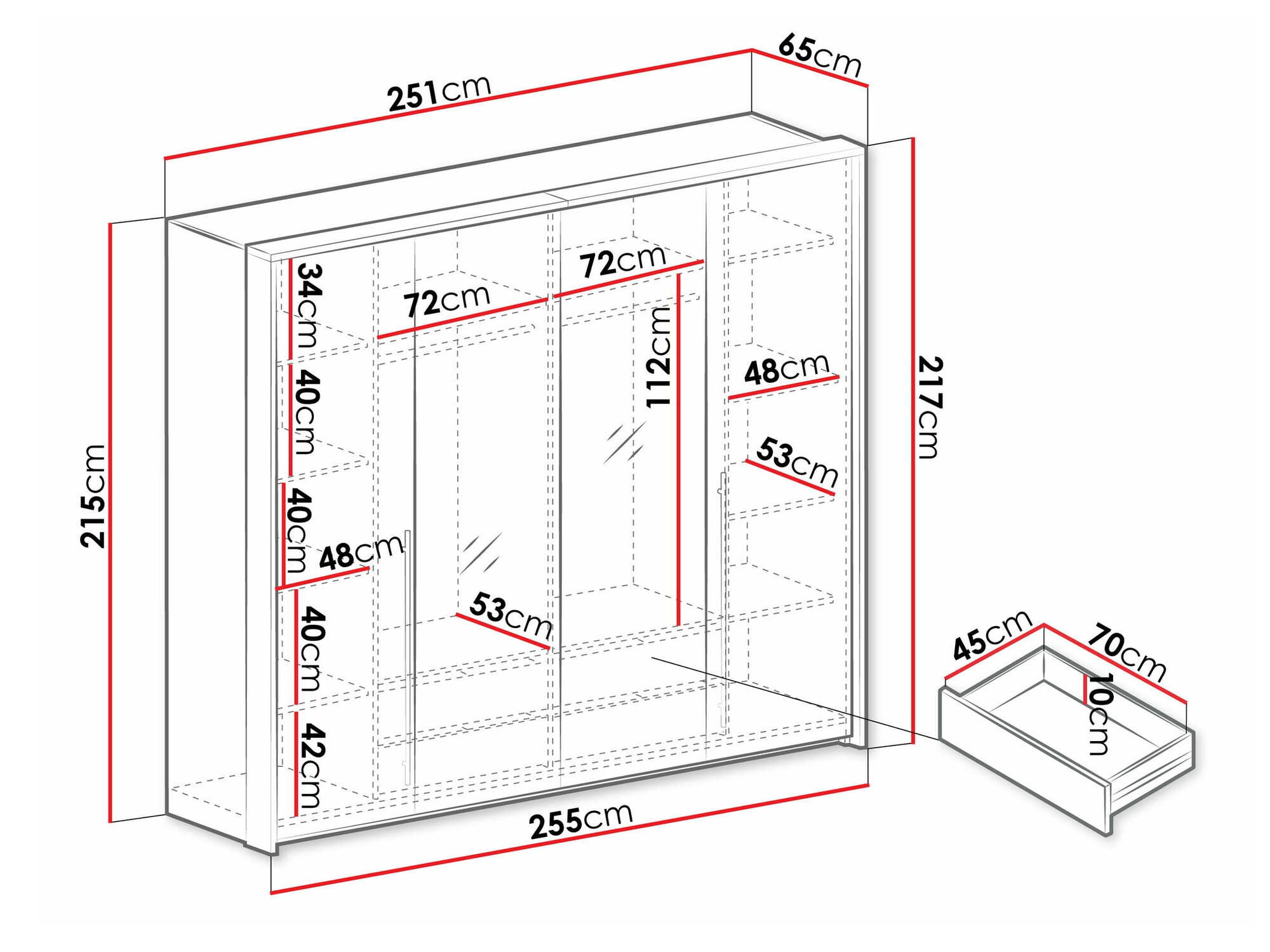 Kledingkast Honolulu 121 (Lava)