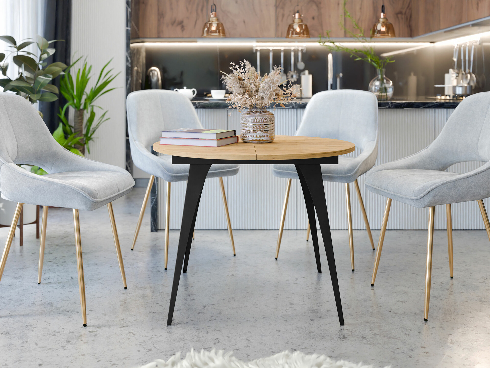 Tafel Oswego 132 (Ambachtelijke gouden eik)