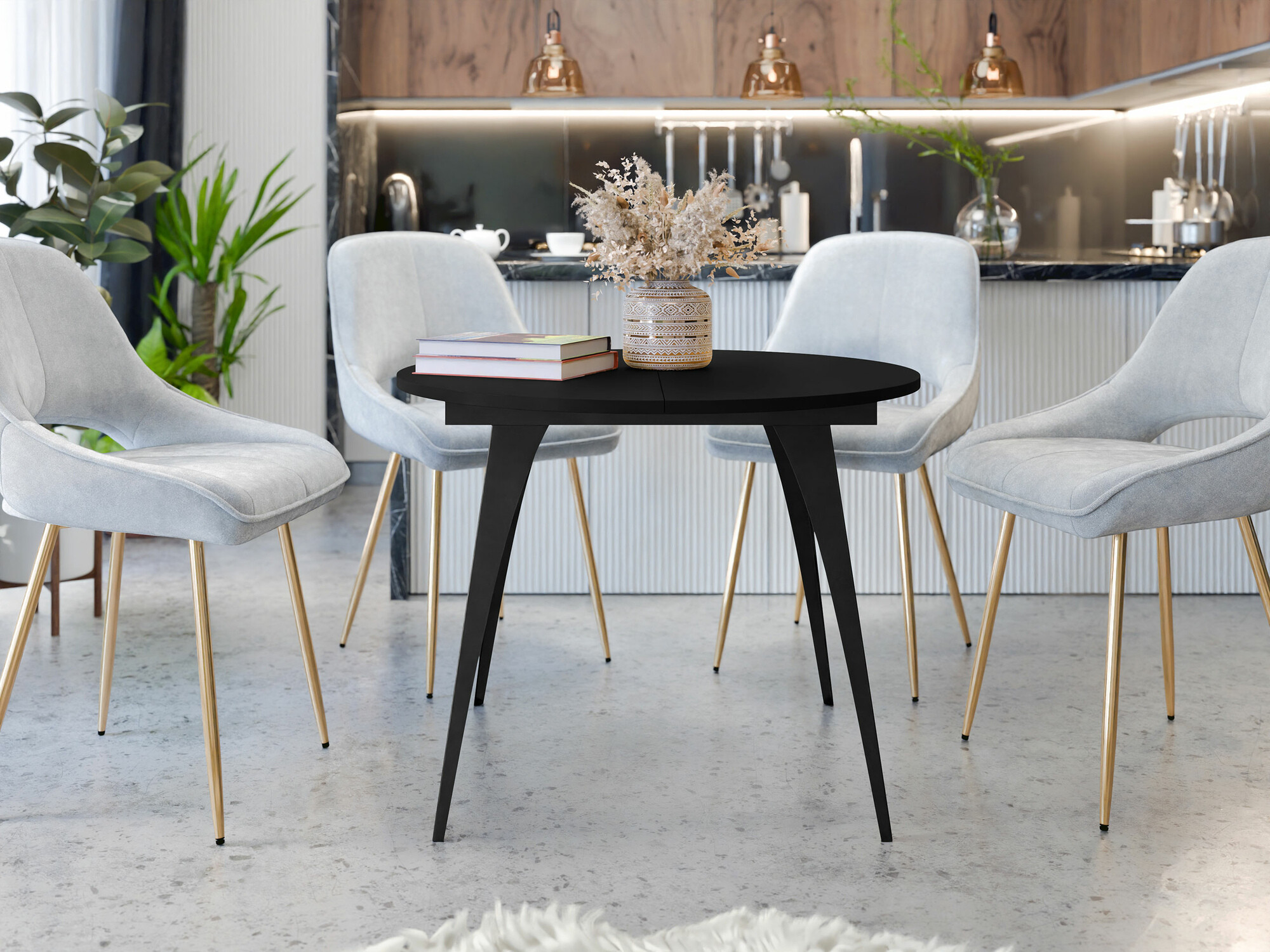 Tafel Oswego 132 (Zwart)