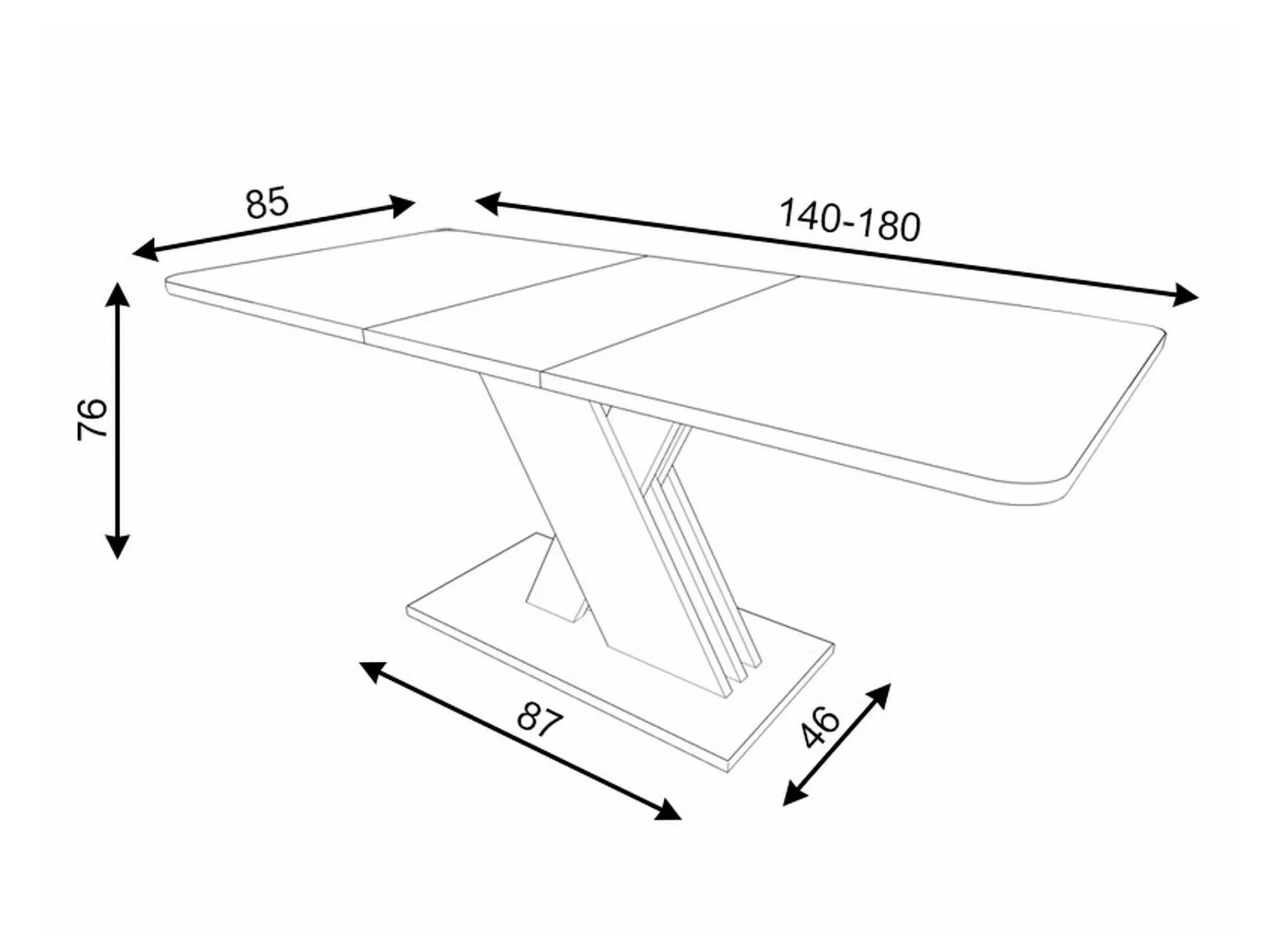 Tafel Detroit 568 (Artisan eiken + Antraciet)