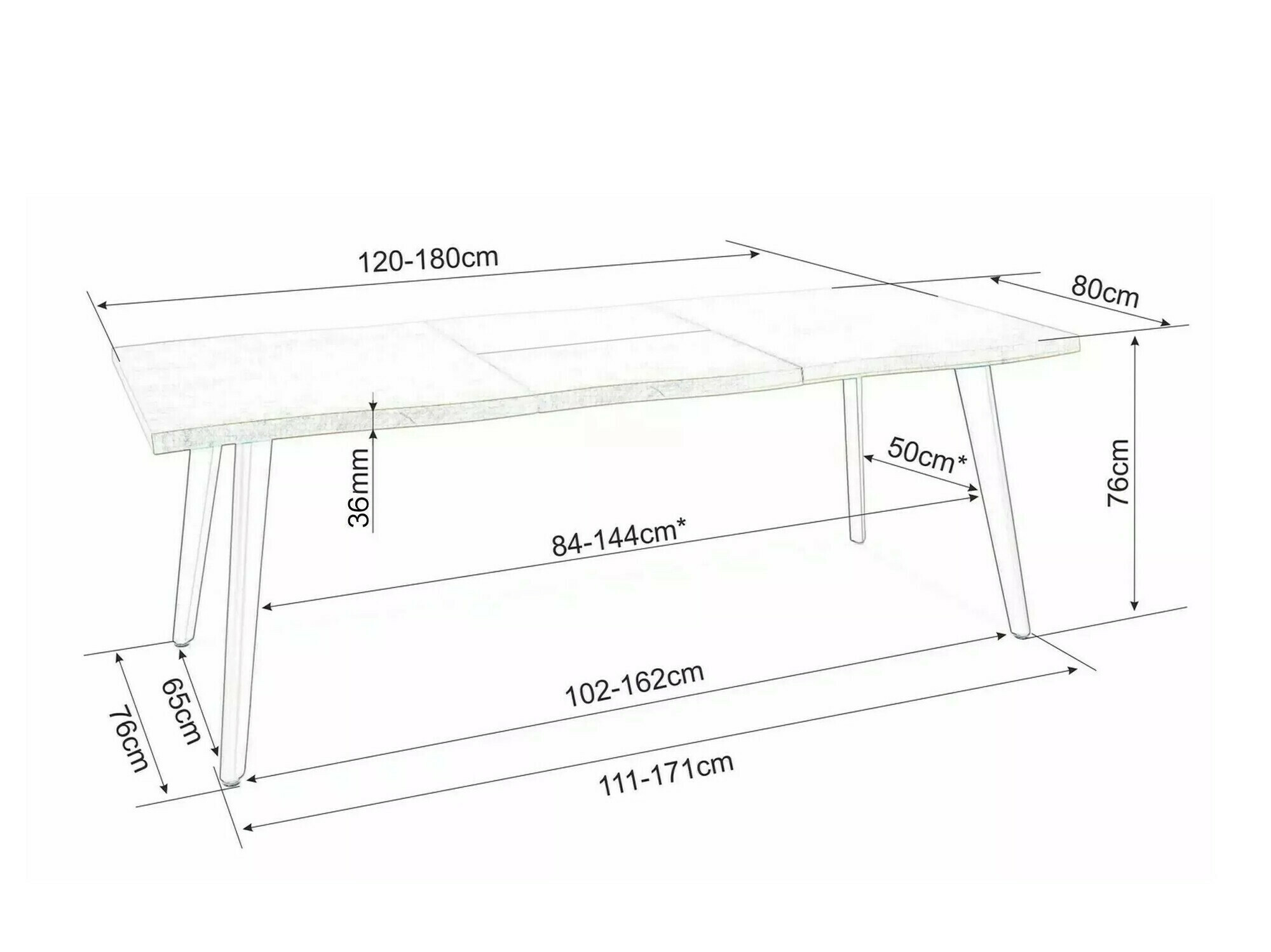 Tafel Detroit 583 (Eiken)