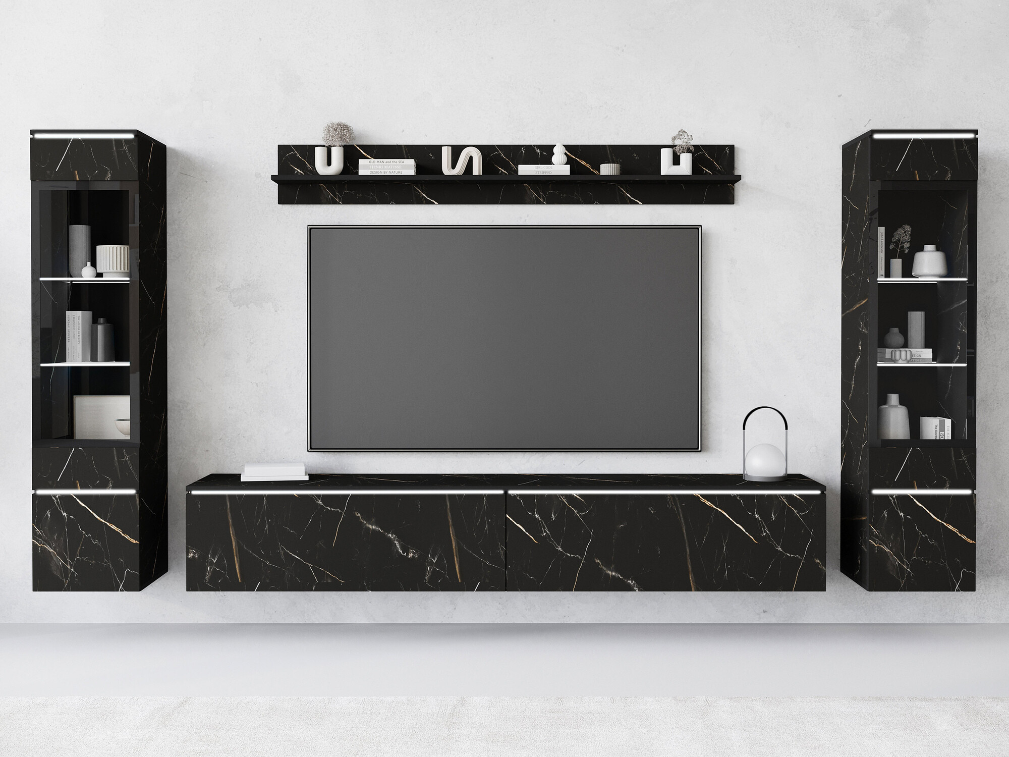 Woonkamerset Sarasota 126 (Zwart marmer)