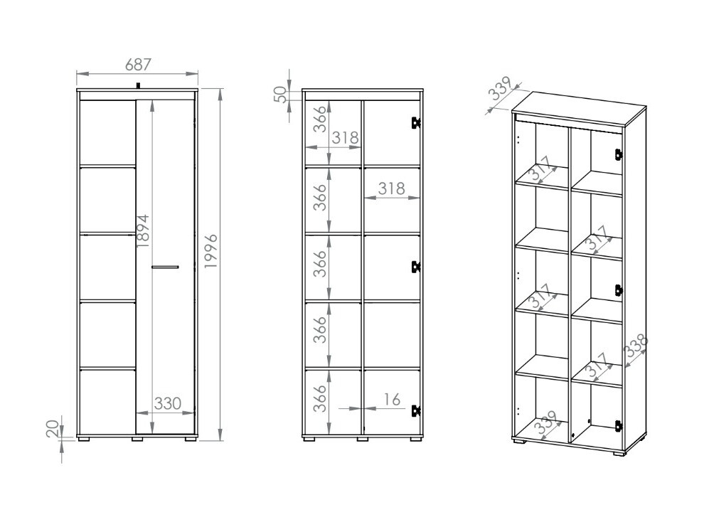 Boekenkast Calvere 104