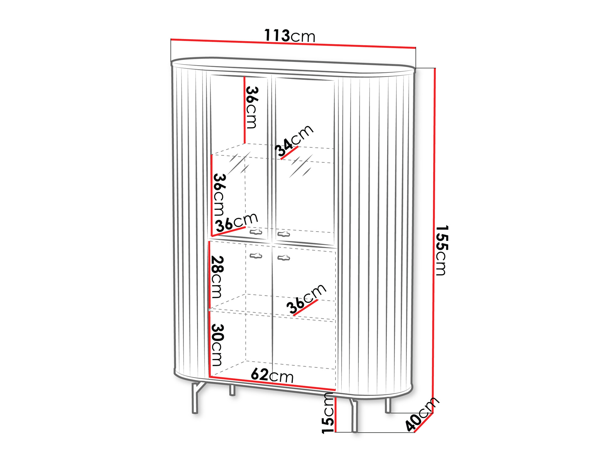 Boekenkast Novmono 100 (Zwart)