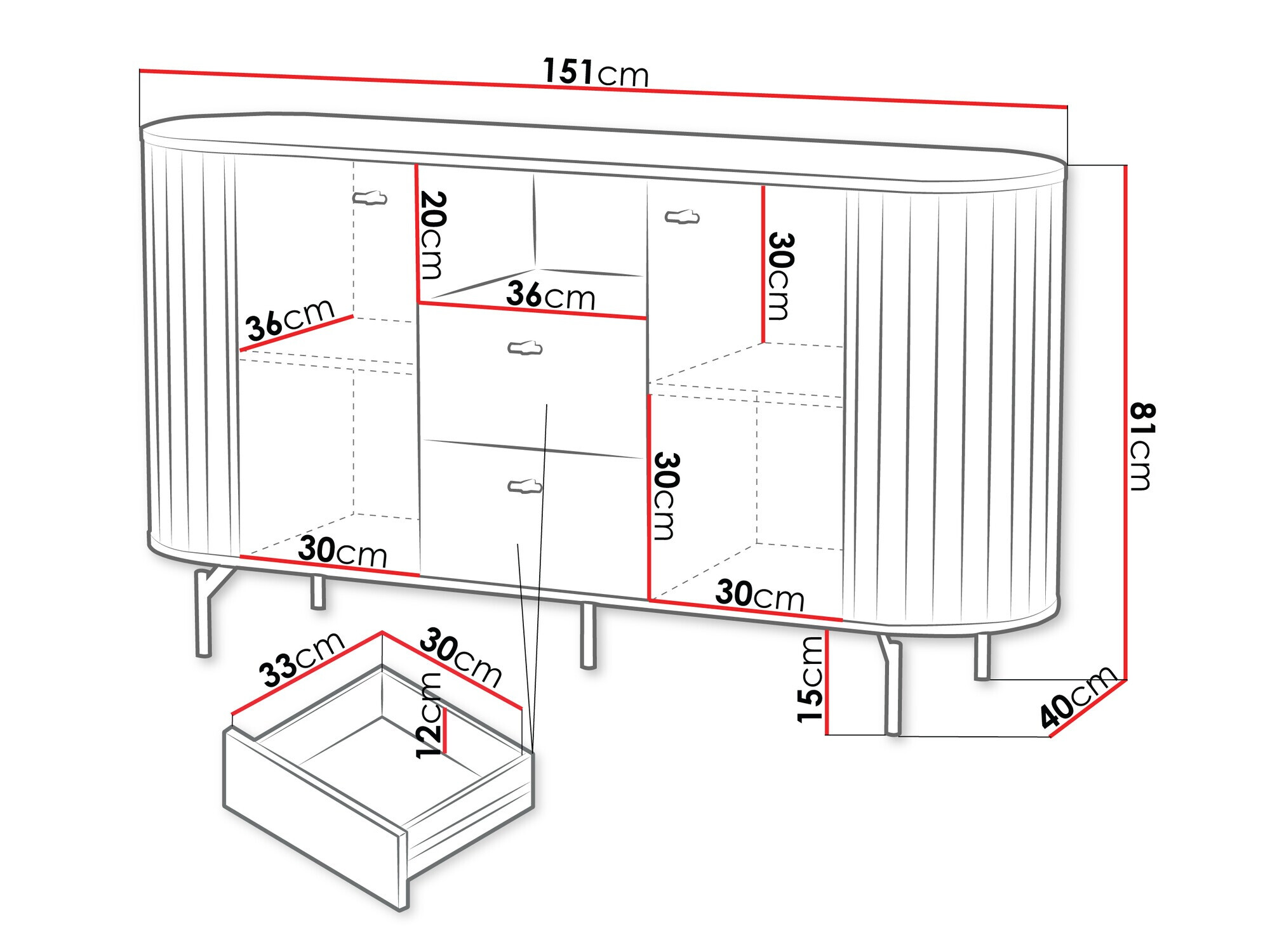 Ladekast Novmono 101 (Zwart)