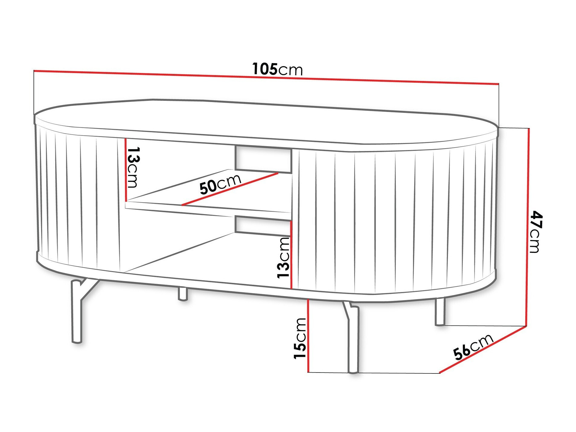 Salontafel Novmono 105 (Zwart)