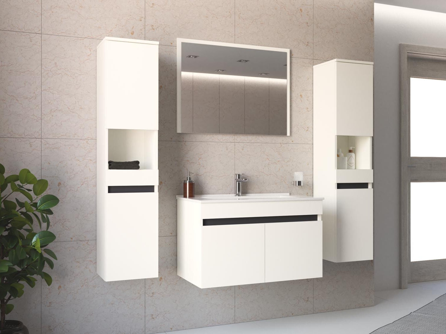 Hangend badkamermeubel voor wastafel Benfelo 101