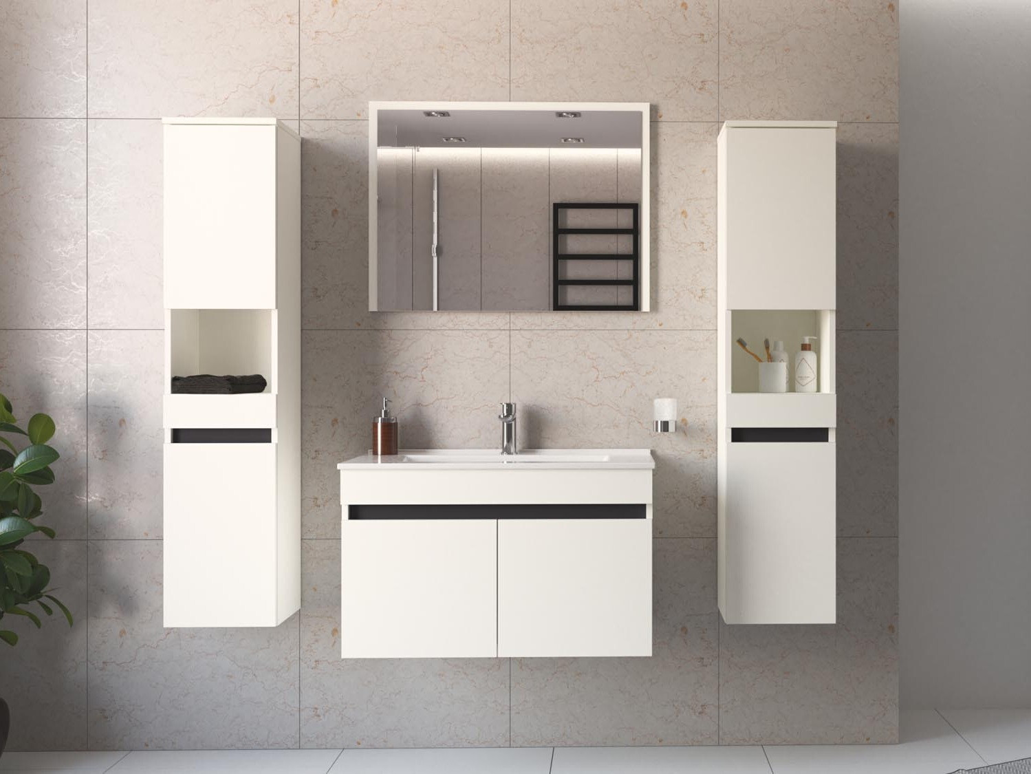 Hangend badkamermeubel voor wastafel Benfelo 101