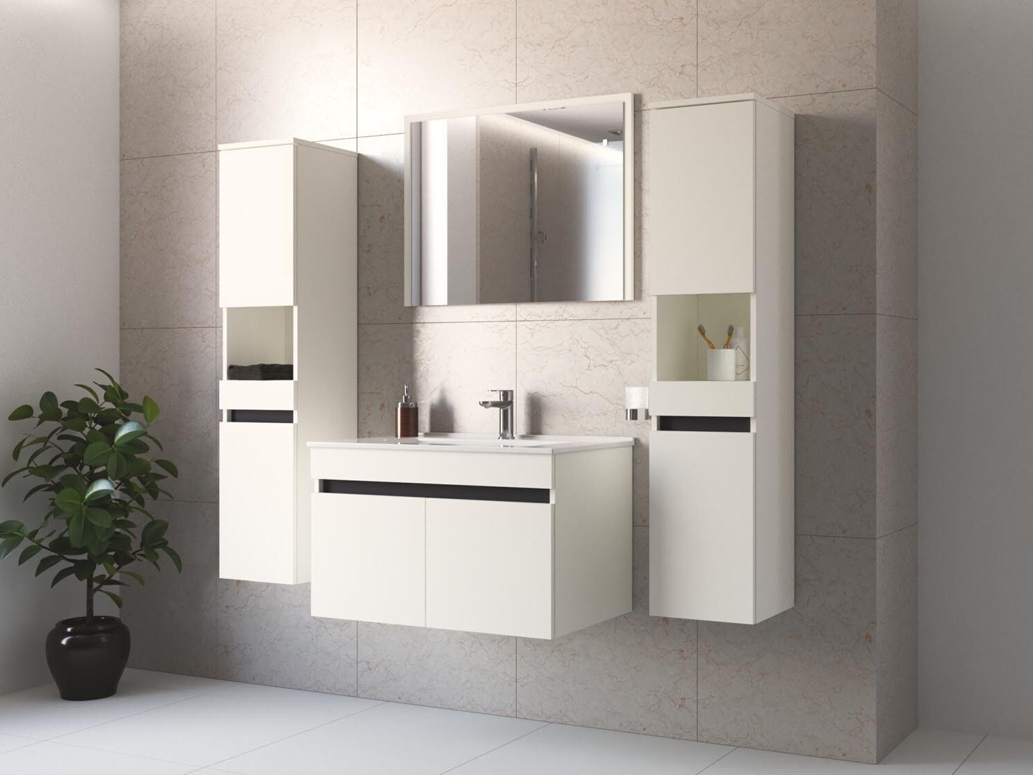 Hangend badkamermeubel voor wastafel Benfelo 101