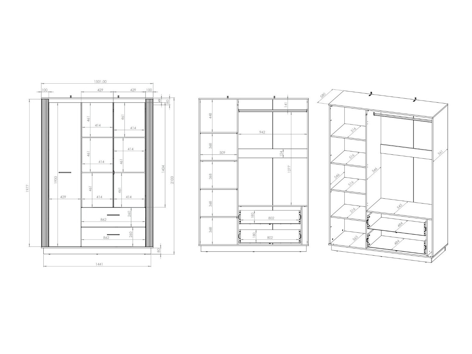 Kledingkast Livluo 101