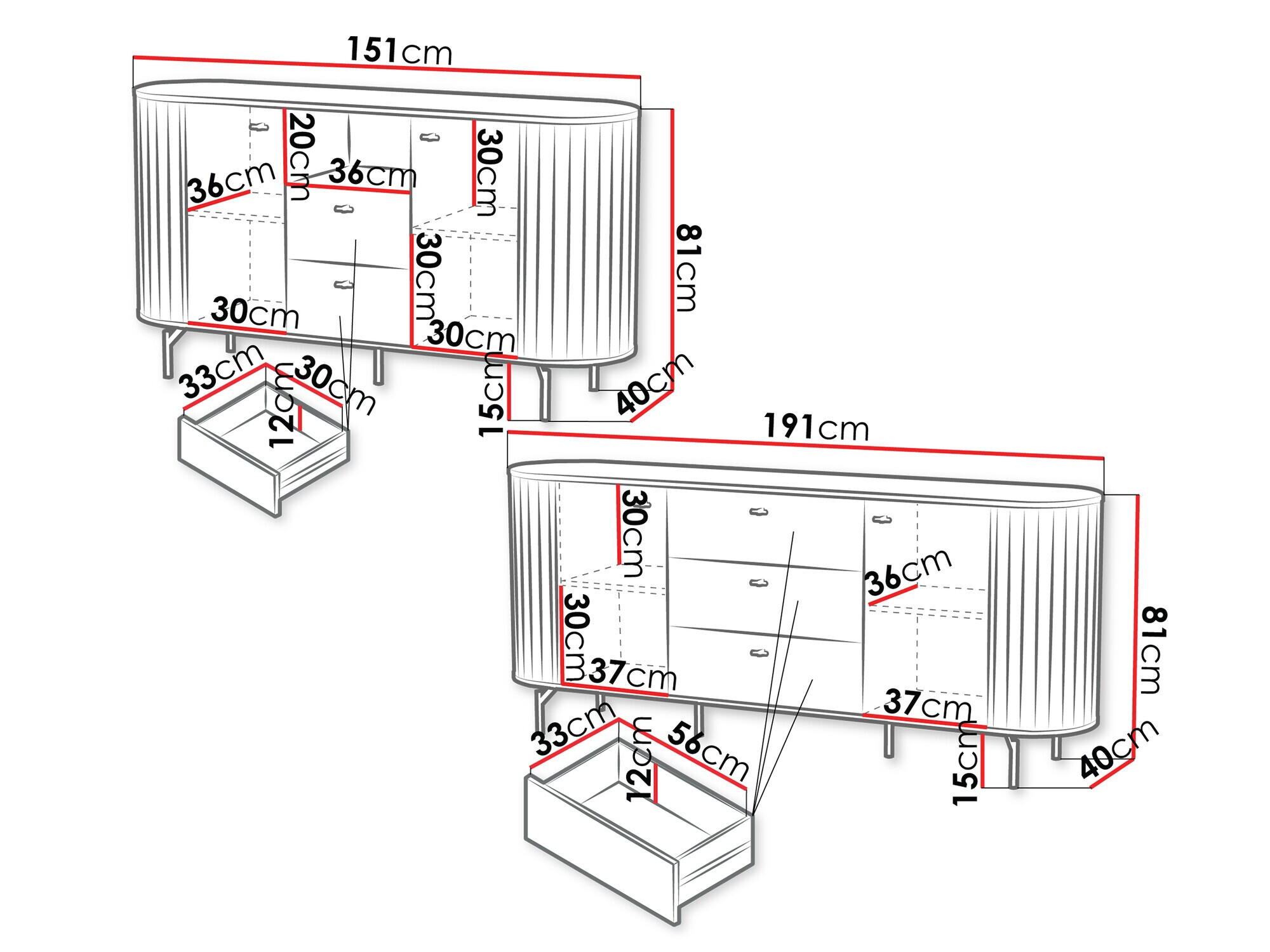 Woonkamerset Novmono 110 (Zwart)