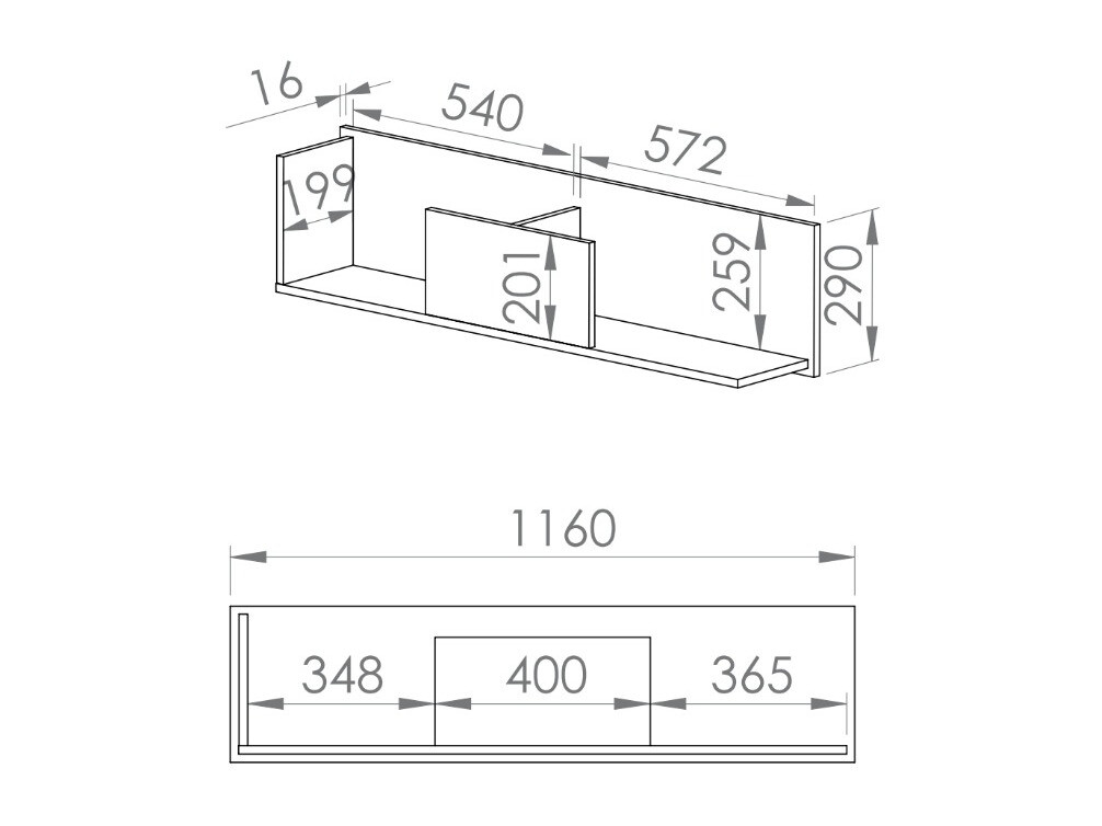 Wandplank Nucavu 108
