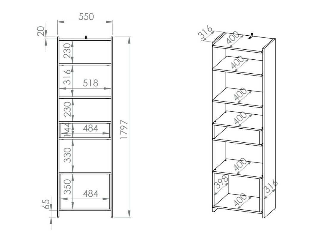 Boekenkast Madison 172