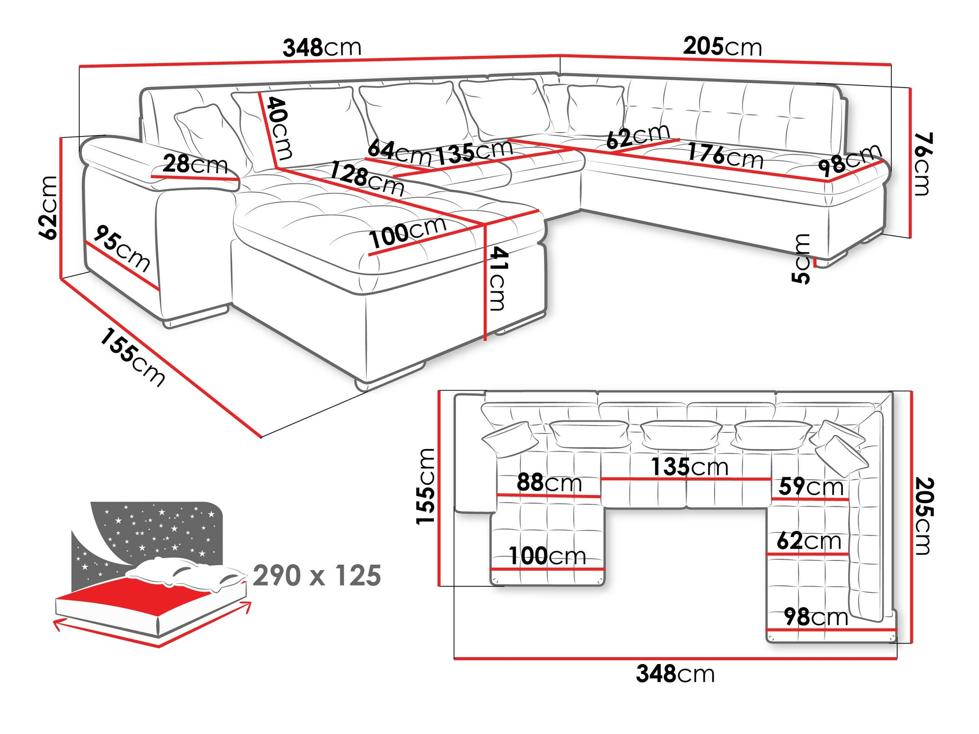Hoekbank Comfivo 170 (Magic Velvet 2225-151 + Venus Velvet 2941)