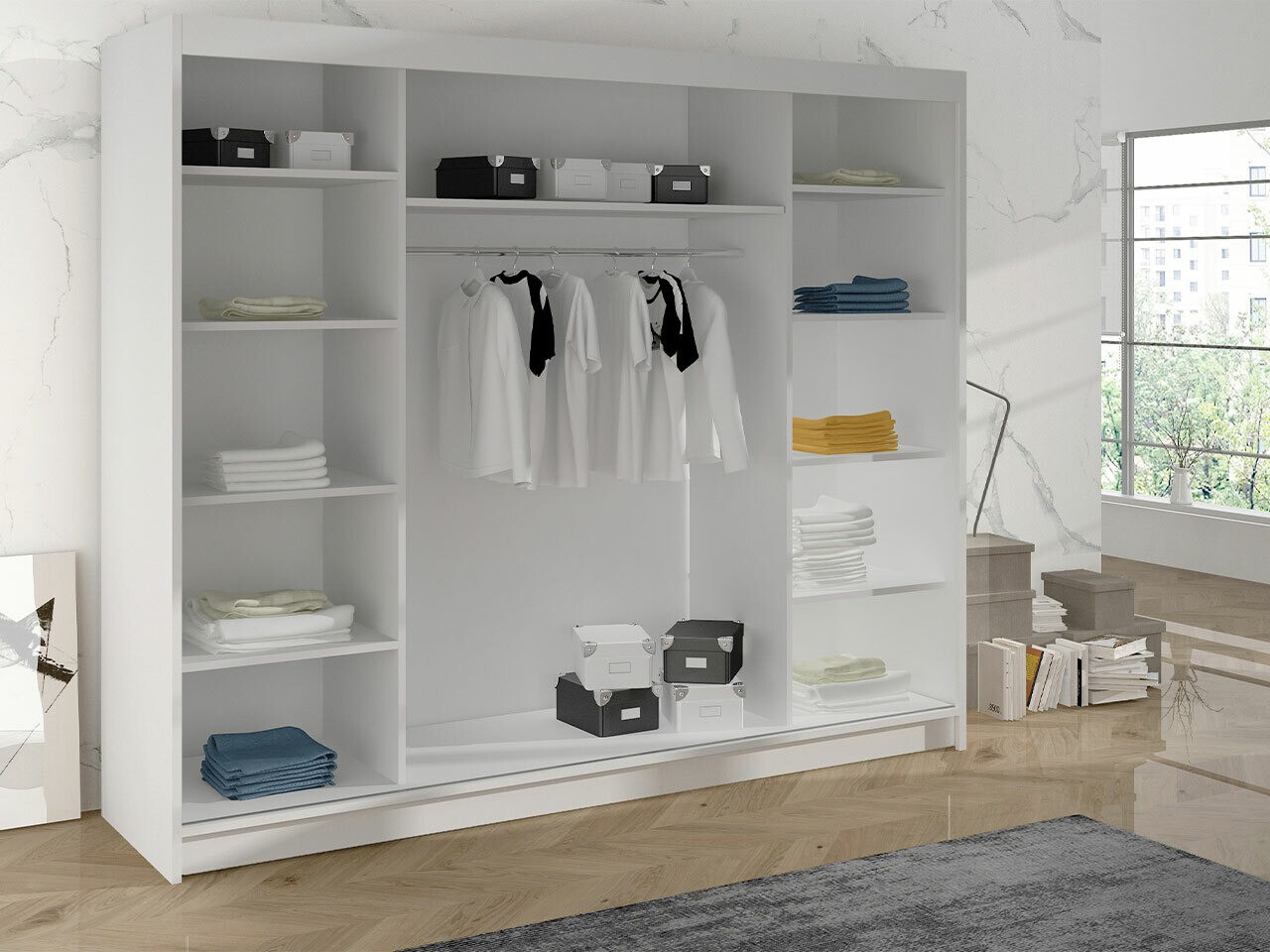 Kledingkast Closico Durion I (Artisan eiken + Wit)