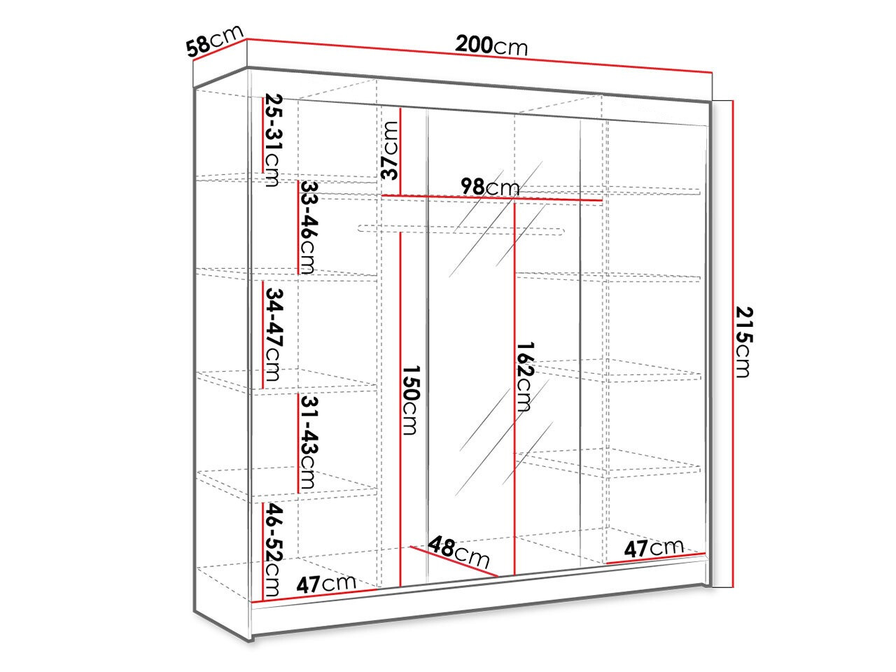 Kledingkast Closico Durion I (Wit)