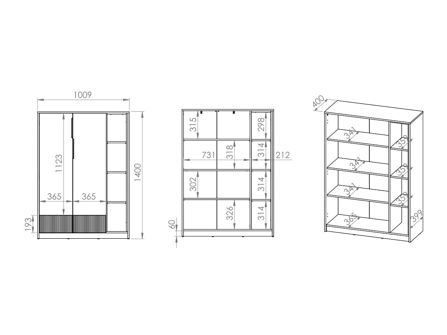 Boekenkast Orlviro 100