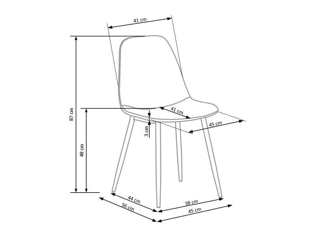 Stoel Houston 1861 (Grijs)