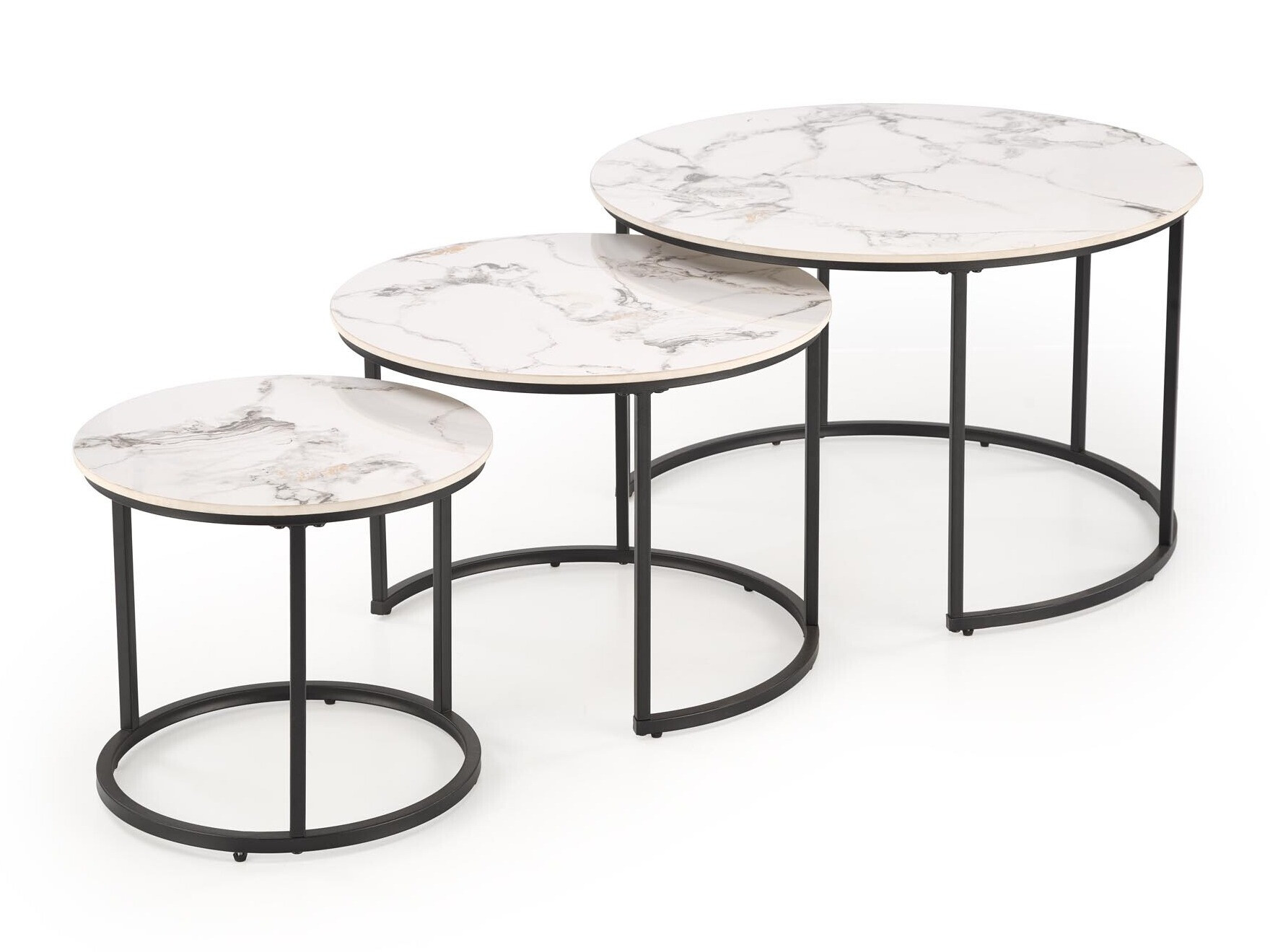 Salontafel set Houston 1884 (Zwart + Wit marmer)