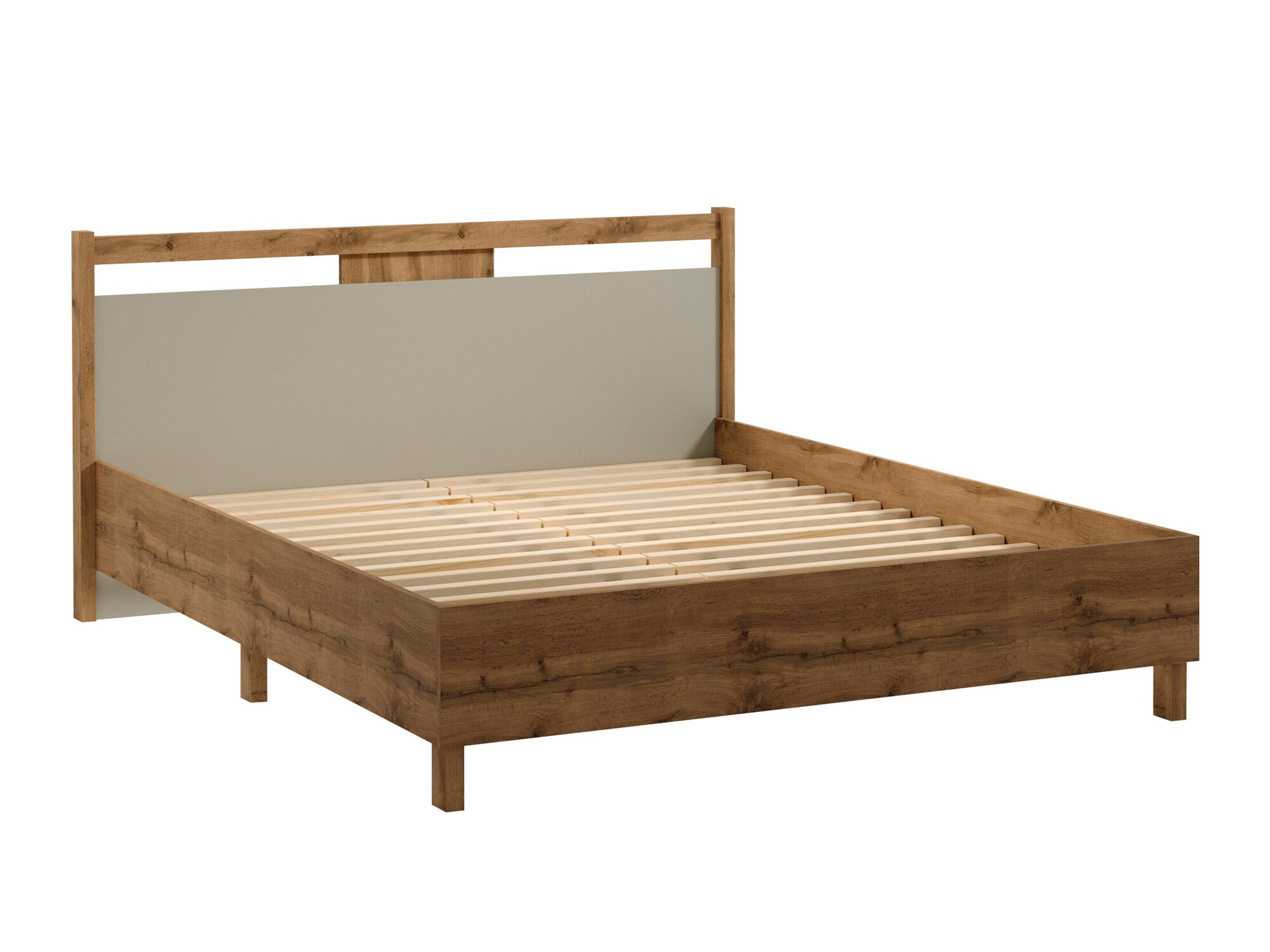 Bed Venmelu 106 (Wotan eik + Beige)