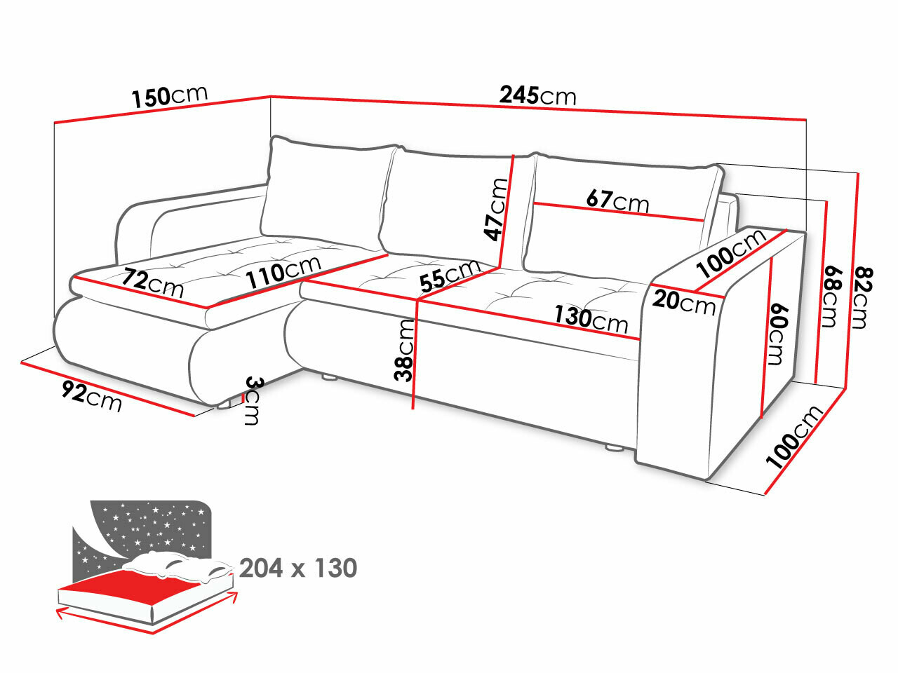 Hoekbank Muncie 100 (Soft 017 + Lawa 02)