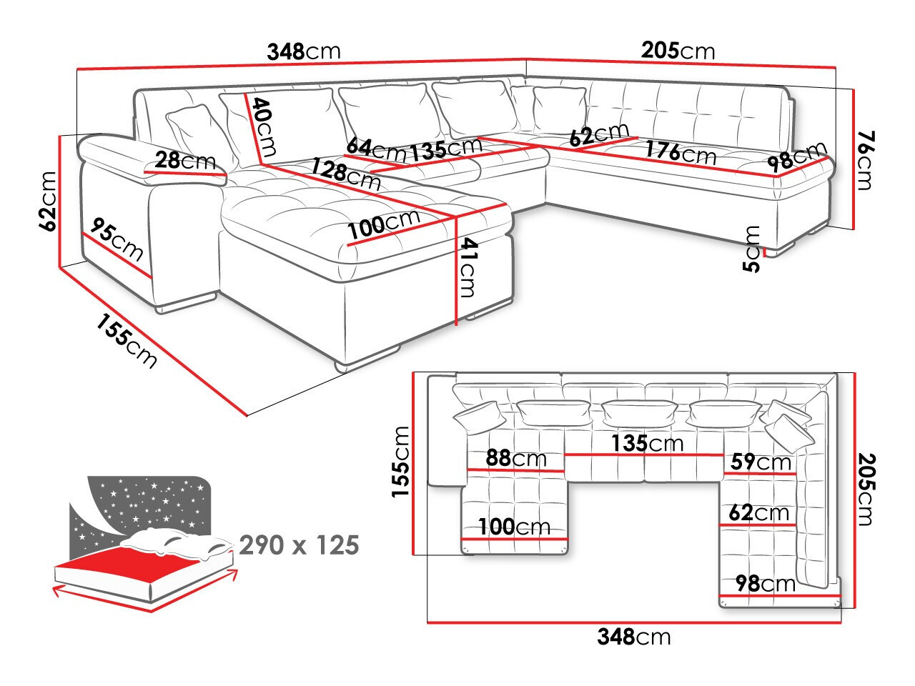 Hoekbank Comfivo 180 (Sicuro 80 + Sempre 9)