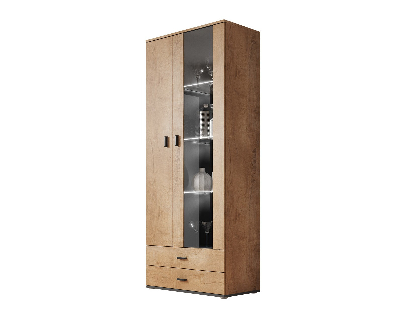 Boekenkast Tornola 105 (Lefkas eik + Zwart)