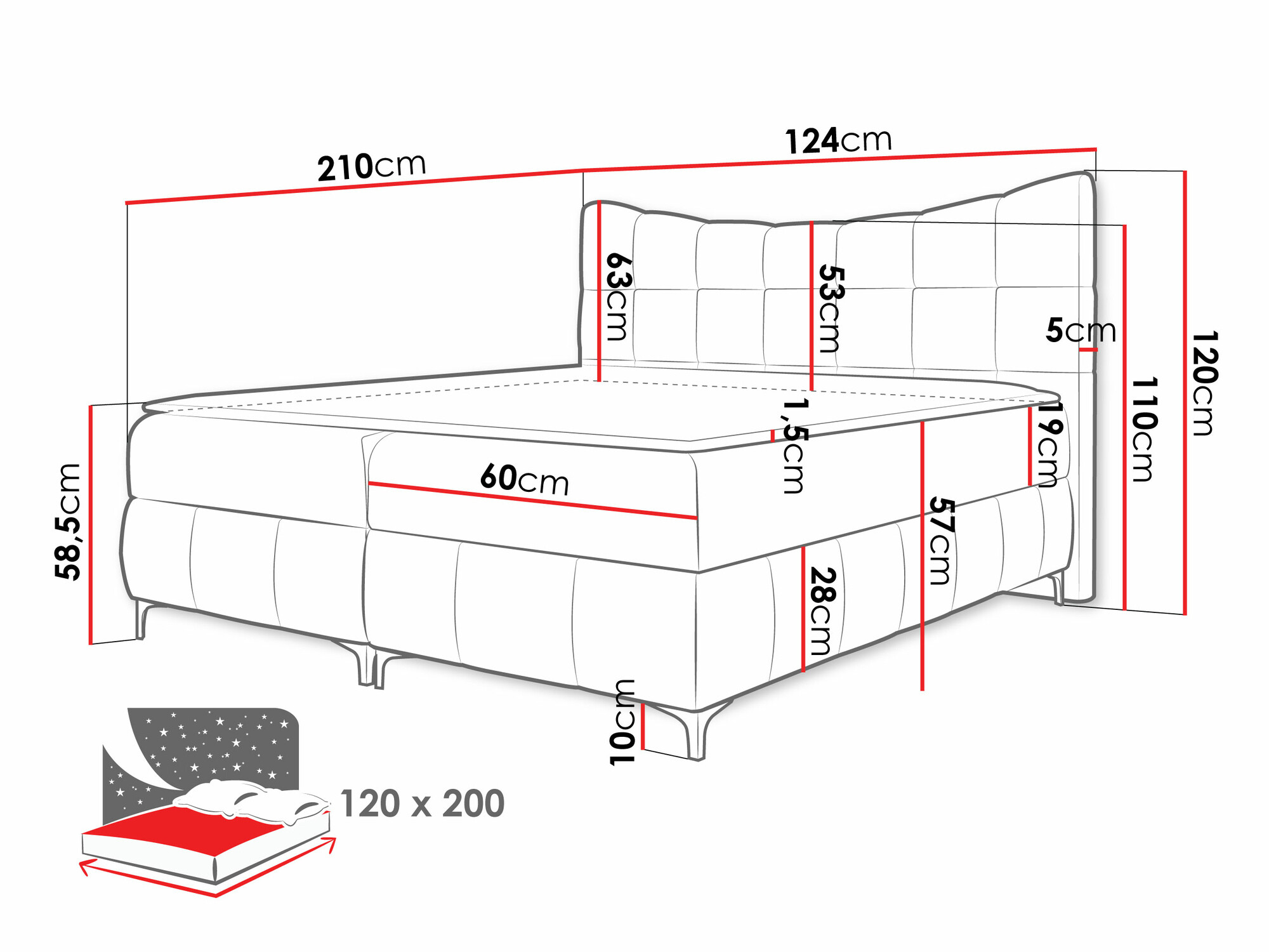 Boxspring Littera (Freya 210.20)