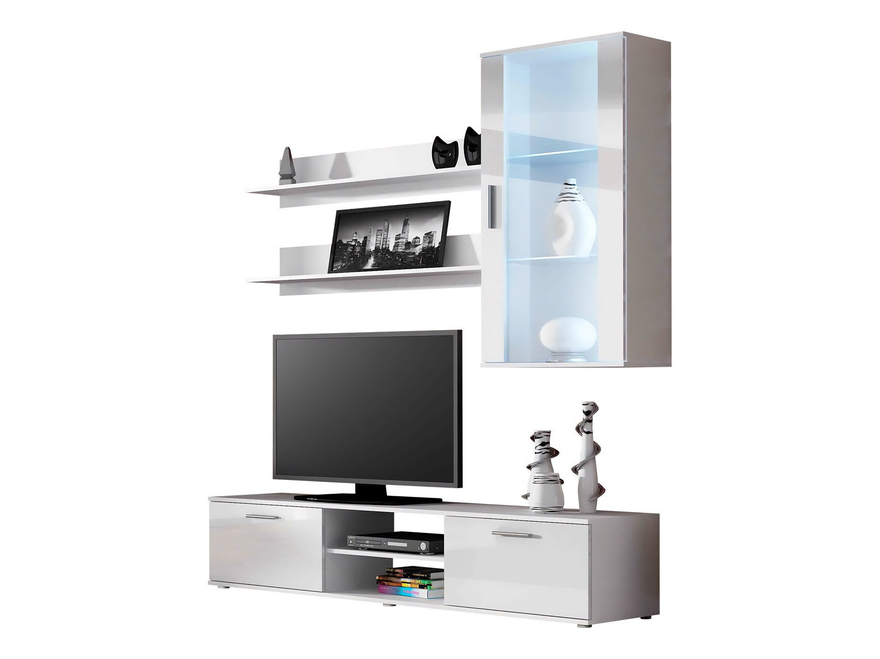 Woonkamerset Tornola 113 (Wit + Glanzend wit)