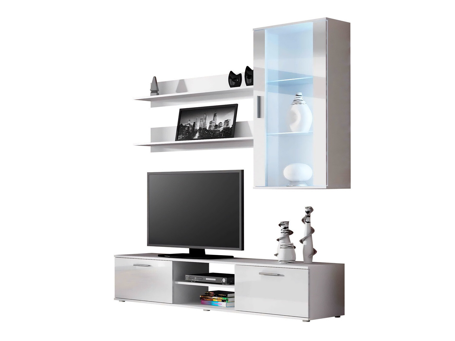 Woonkamerset Tornola 113 (Wit + Glanzend wit)